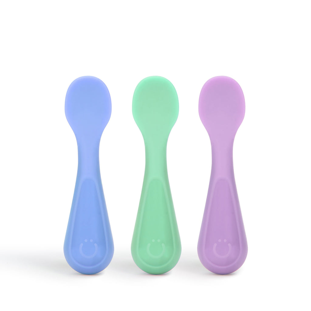 Durable Steel Silicone Toddler Training Spoons, Baby, Silicone Flatware Sets, 3 Pack - Multi-Purpose Hand Tool for Daily Meal Prep - Default Title
