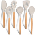 Ergonomic Cooking Kitchen Utensils Set of 6, Silicone Cooking Utensils with Wooden Handle, Non-Stick Cookware & Heat Resistant, Include... - Heat-Resistant Silicone Cooking Spatula Turner - Default Title