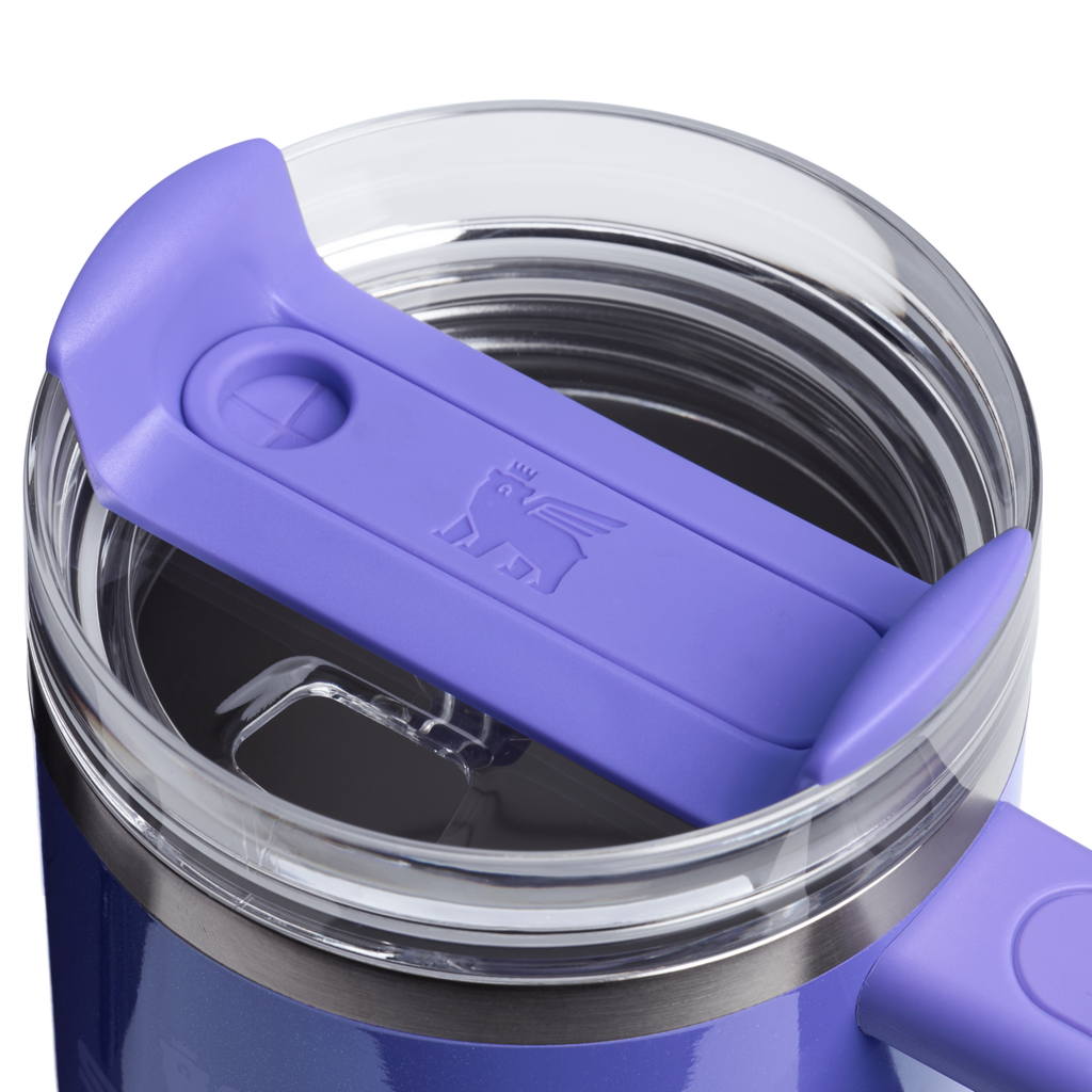 Splash-Resistant FlowState The Quencher H2.O Flowstate Tumbler with Handle | Stanley Create D309N - FlowState 3-Position Lid Insulated Travel Mug Detail