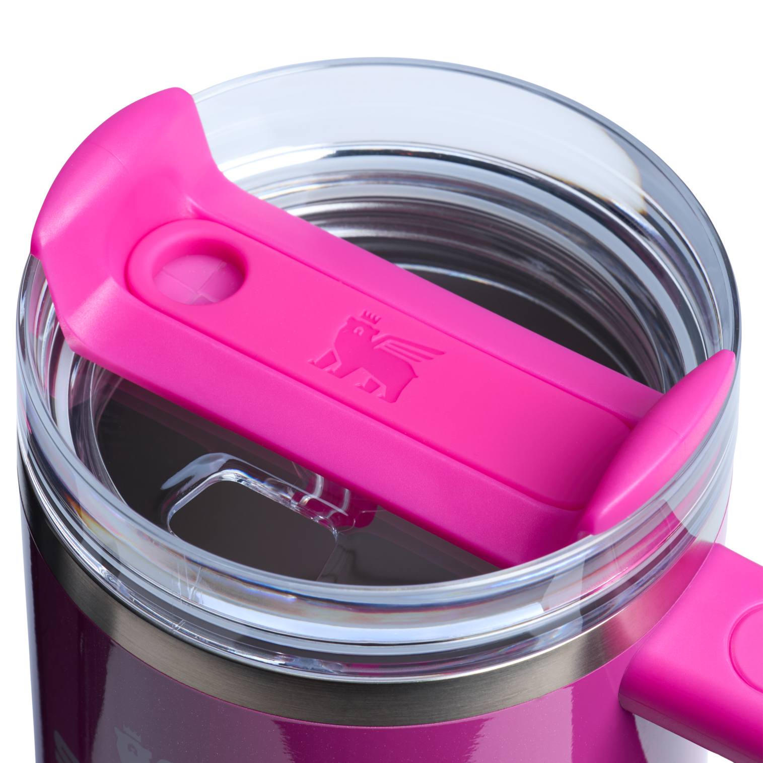 Splash-Resistant FlowState The Quencher H2.O Flowstate Tumbler with Handle | Stanley Create D309N - FlowState 3-Position Lid Insulated Travel Mug Detail