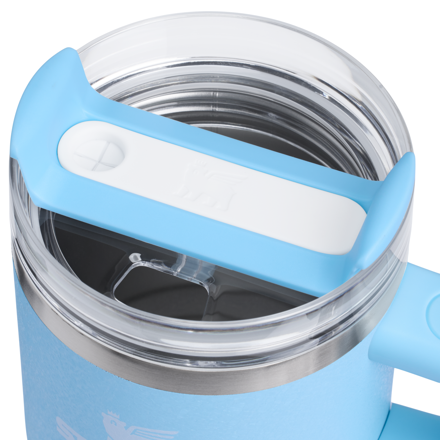 Splash-Resistant FlowState The Quencher H2.O Flowstate Tumbler with Handle | Stanley Create D309N - FlowState 3-Position Lid Insulated Travel Mug Detail