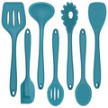 Premium Silicone 7-Piece Silicone Cooking Utensils Set, Blue Kitchen Utensils, Non-stick Gadgets Tools Include Slotted Turner, Soup La... - Ergonomic Kitchen Tongs and Cooking Spoon Utensil - Default Title