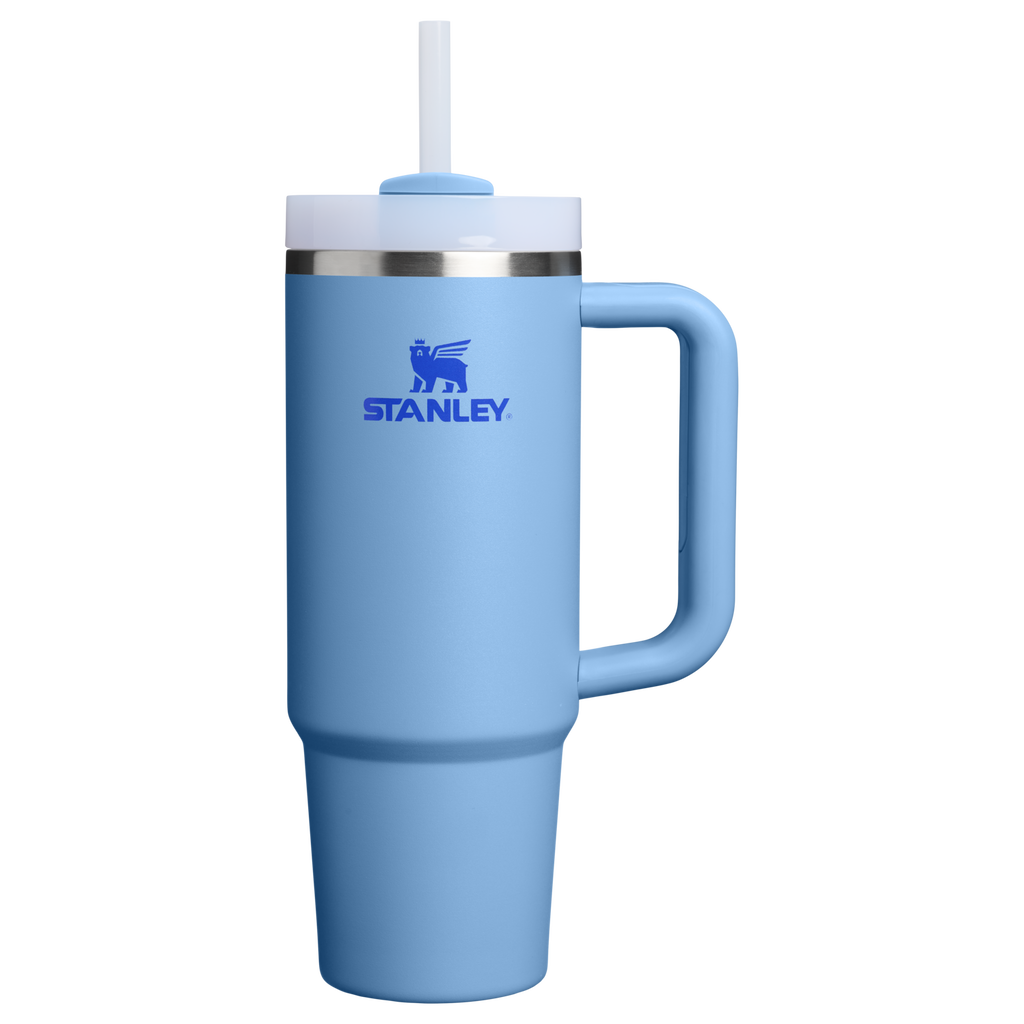 Car-Cup Friendly The Quencher H2.0 Flowstate Tumbler | Stanley Create D331C - Premium Stainless Steel Straw Cup for All-Day Hydration - Blue Sky