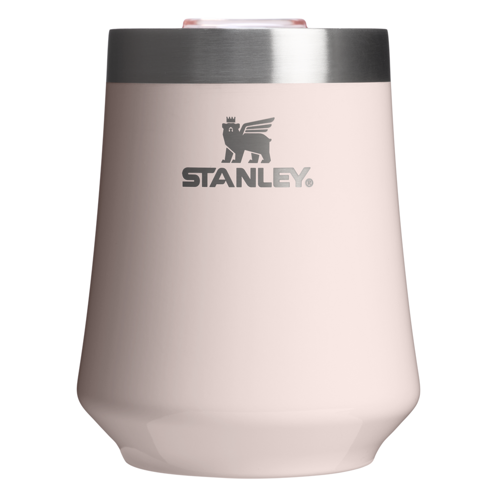 Premium Matte The Reserve Wine Tumbler D125V - Premium Insulated Egg-Shaped Wine Glass for Outdoors - Rose Quartz Gloss