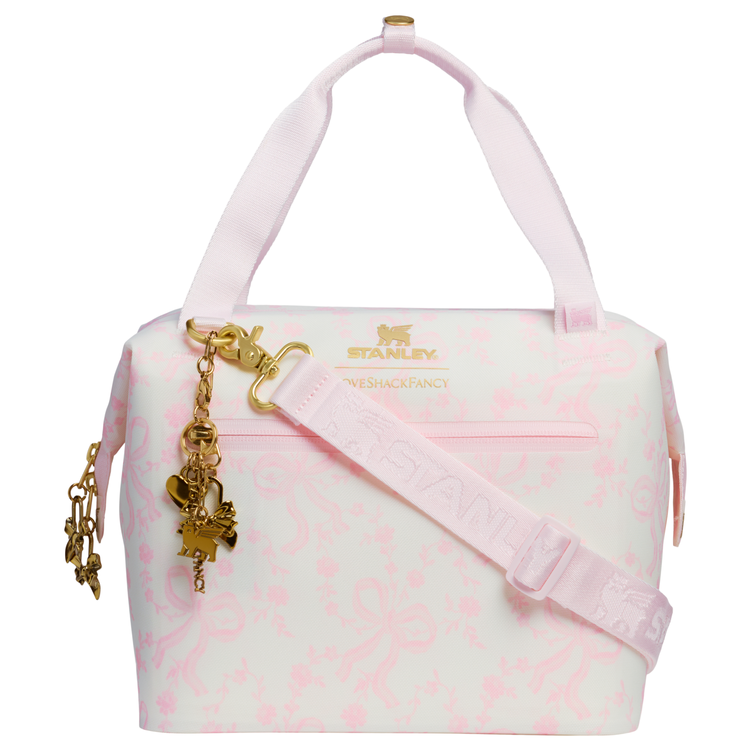 Premium All-Weather Stanley 1913 x LoveShackFancy Holiday All Day Julienne Mini Cooler D194V - Leak-Proof Insulated Mini Cooler Bag for Lunch - Coquette Bow Winter Ice