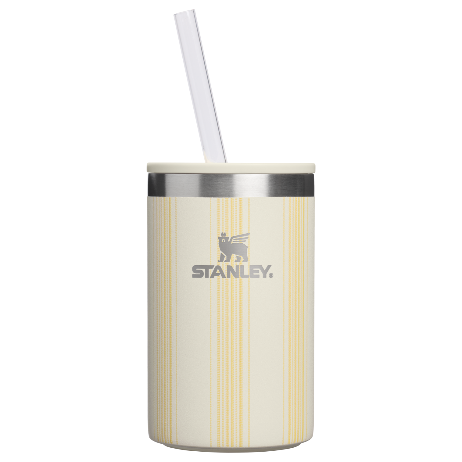 Leak-Proof Insulated The Everyday Can Cooler Cup D353P - Heavy-Duty Ice-Retention Food & Beverage Carrier - Cream Picnic Stripe
