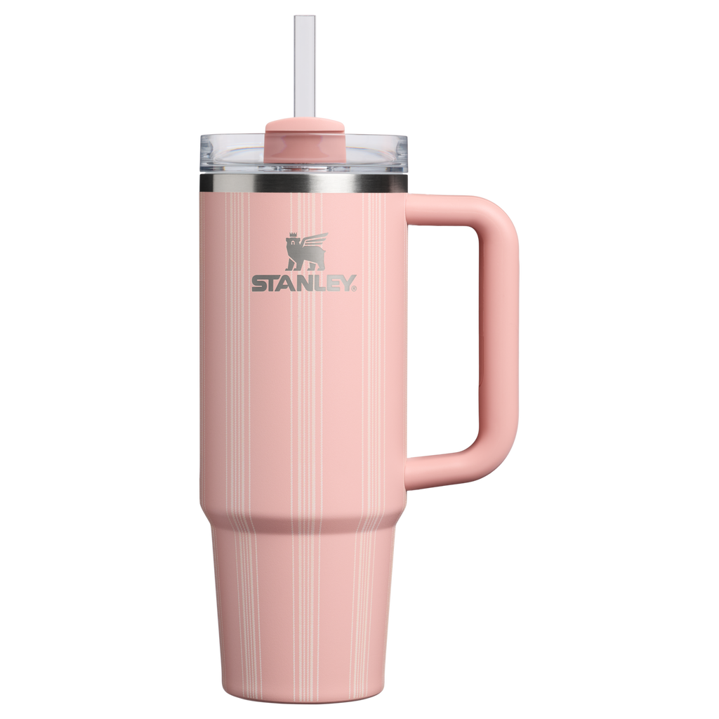Double-Wall Vacuum The Quencher H2.0 Flowstate Tumbler D343V - Premium Stainless Steel Straw Cup for All-Day Hydration - Peach Rose Picnic Stripe