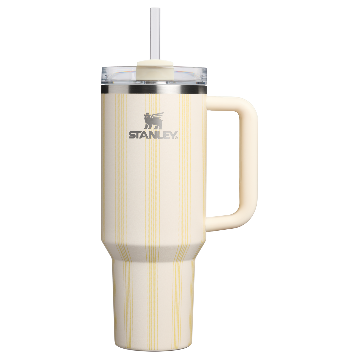 Car-Cup Friendly The Quencher H2.0 Flowstate Tumbler D342C - FlowState 3-Position Lid Insulated Travel Mug - Cream Picnic Stripe
