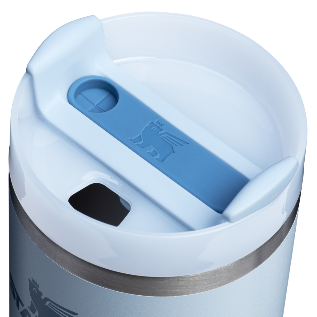 Splash-Resistant FlowState The Quencher H2.0 Flowstate Tumbler  | Stanley Create D329E - Double-Wall Vacuum Insulated Travel Tumbler with Straw Detail