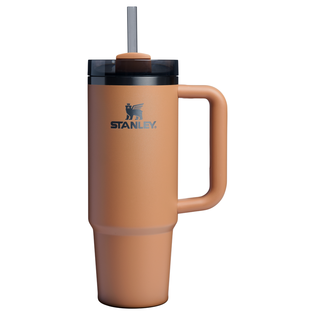 Car-Cup Friendly The Quencher H2.0 Flowstate Tumbler | Stanley Create D331C - Premium Stainless Steel Straw Cup for All-Day Hydration - Camel