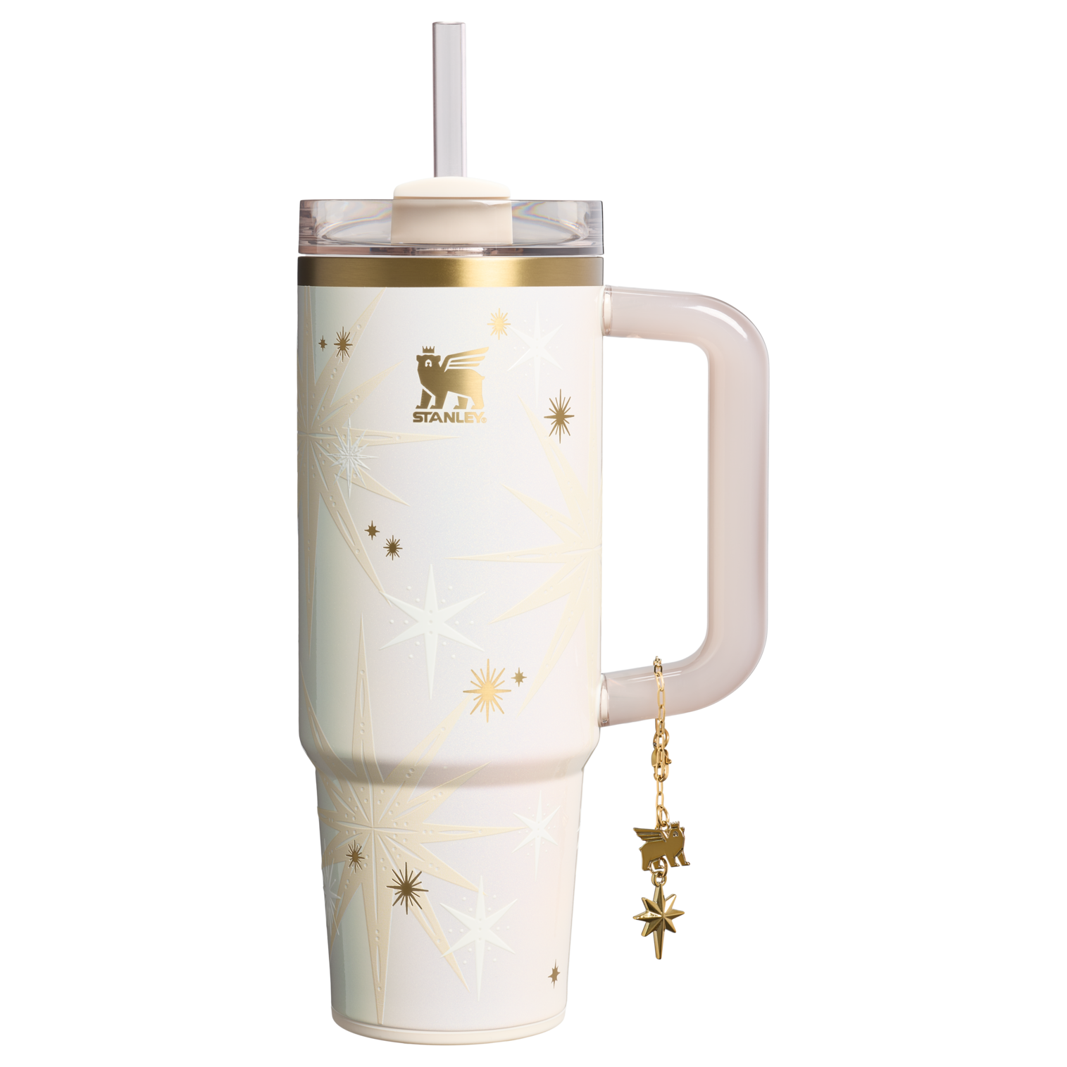 Double-Wall Vacuum The Quencher Luxe H2.0 Flowstate Tumbler D209D - Premium Stainless Steel Straw Cup for All-Day Hydration - Starlight Shimmer