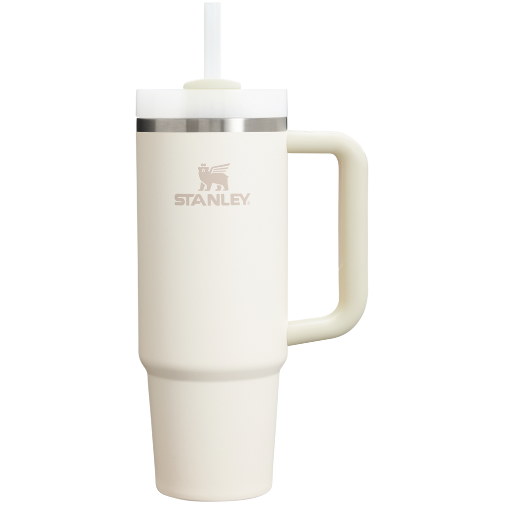 Car-Cup Friendly The Quencher H2.0 Flowstate Tumbler | Stanley Create D331C - Premium Stainless Steel Straw Cup for All-Day Hydration - Cream 2.0