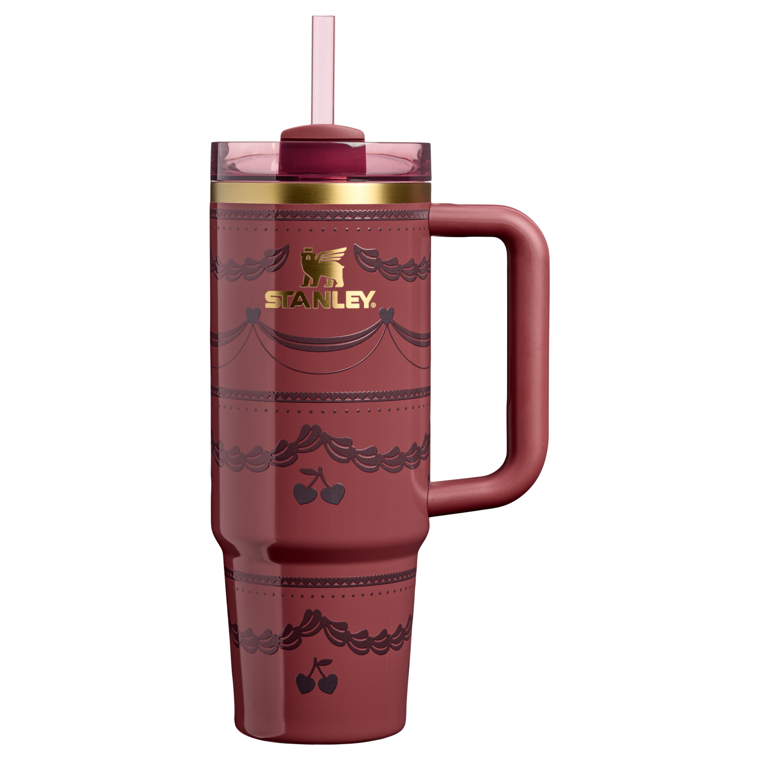 Double-Wall Vacuum The Valentine’s Day Quencher H2.0 Flowstate Tumbler D232U - Double-Wall Vacuum Insulated Travel Tumbler with Straw - Red Velvet Cake
