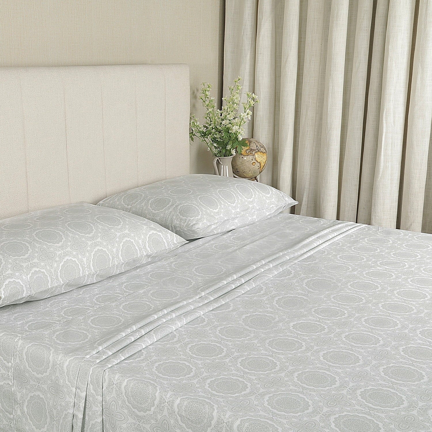 Breathable Luxury 100% Cotton Queen Sheets Set, 4 Piece Bed Sheets Set with HeiQ Fresh, Percale Weave, Hotel Luxury, Ultra Soft Sheets ... - Premium Ultra-Soft Pillowcase Pair for Sleeping - Default Title