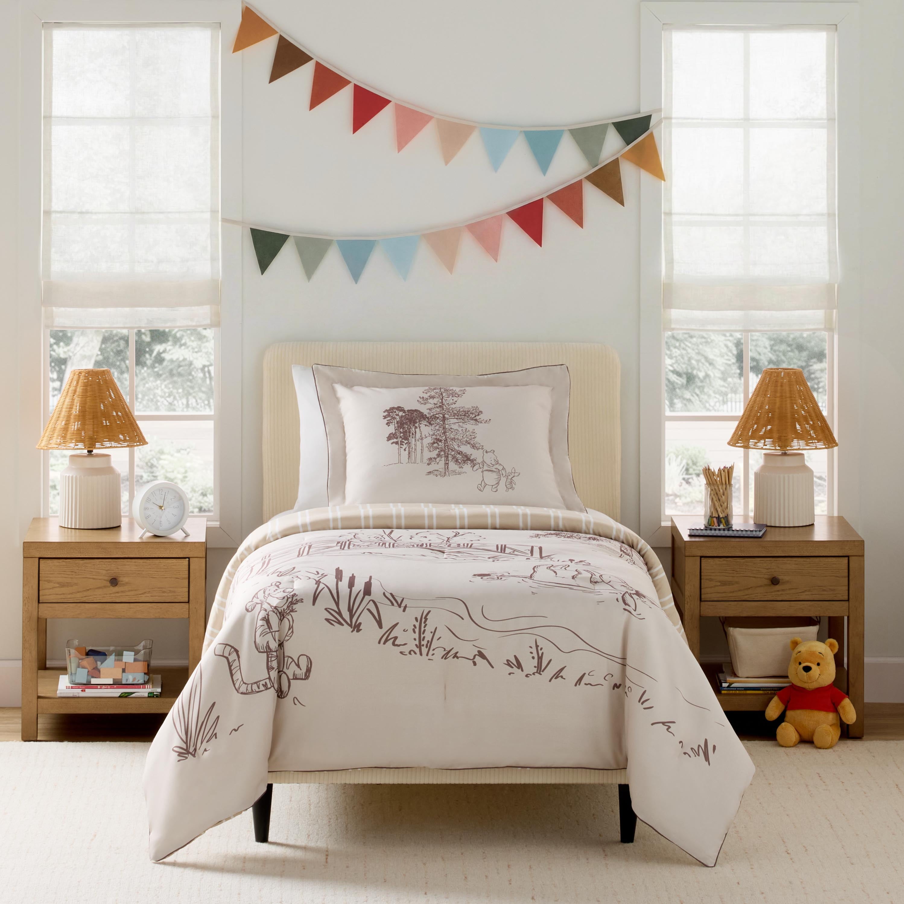 All-Season Kids 2 Piece Khaki Comforter and Sham Bedding Set, Twin/Full - All-Season Down Alternative Comforter Insert - Default Title