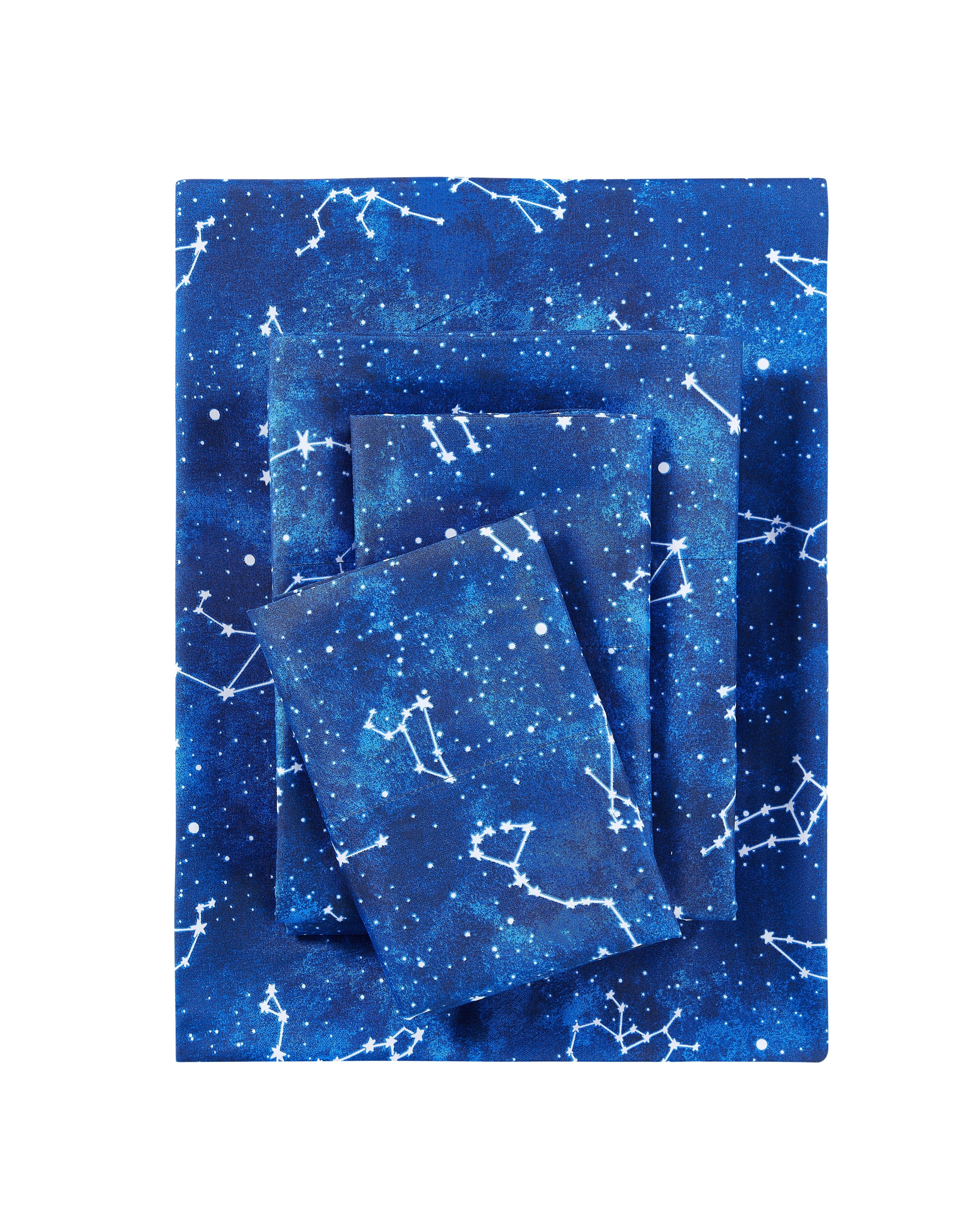 Ultra-Soft Kids Soft Microfiber Sheet Set, Navy Blue Stars, Full, 4 Pieces, Easy Care - Cooling Hotel Quality Bedding Sheets and Pillowcases - Default Title