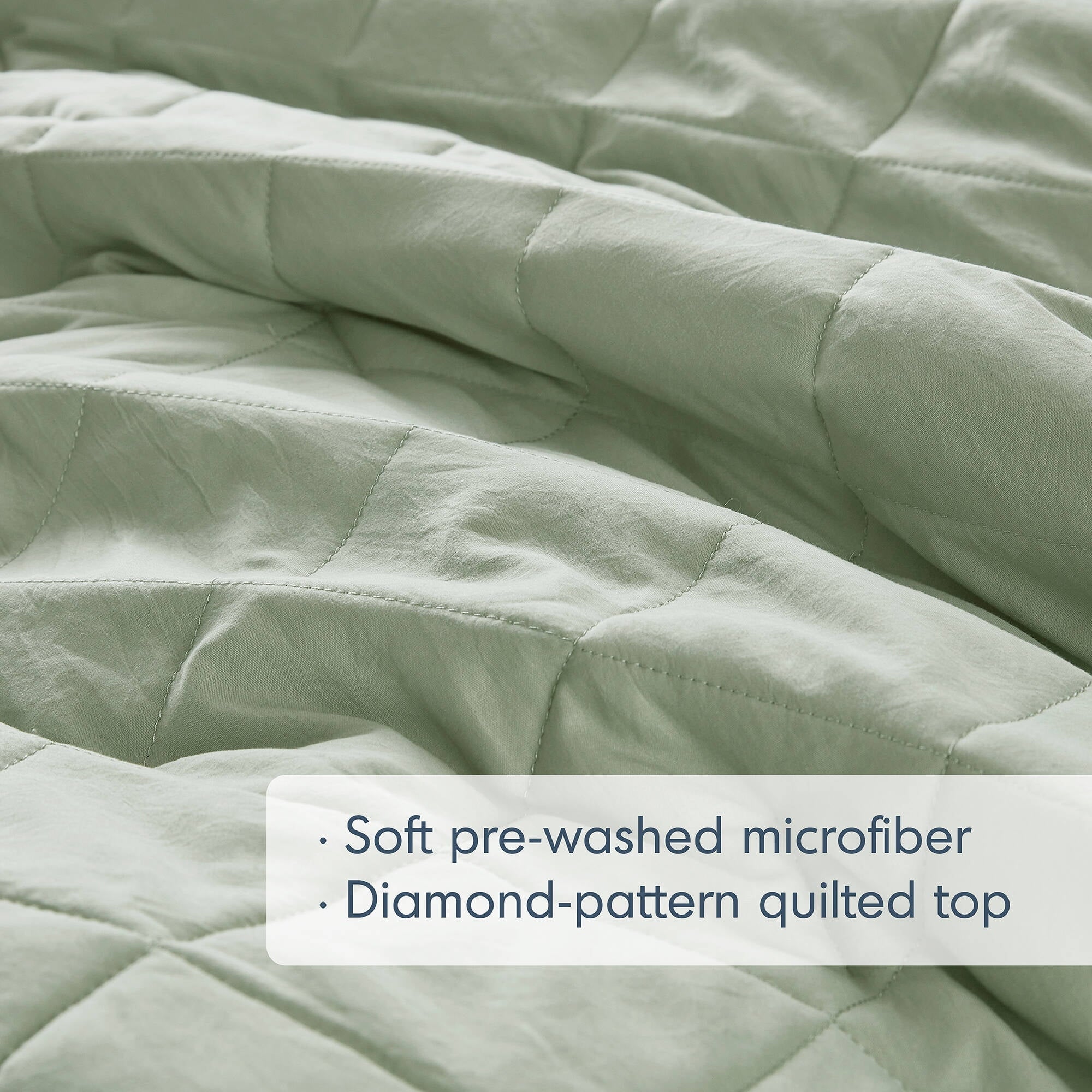 Luxurious Quilted Full/Queen Comforter Set Sage, 3 Pieces Quilted Ruffle Comforters Full/Queen Size, Solid Bedding Comforters Sets, Gif... - All-Season Down Alternative Comforter Insert Detail