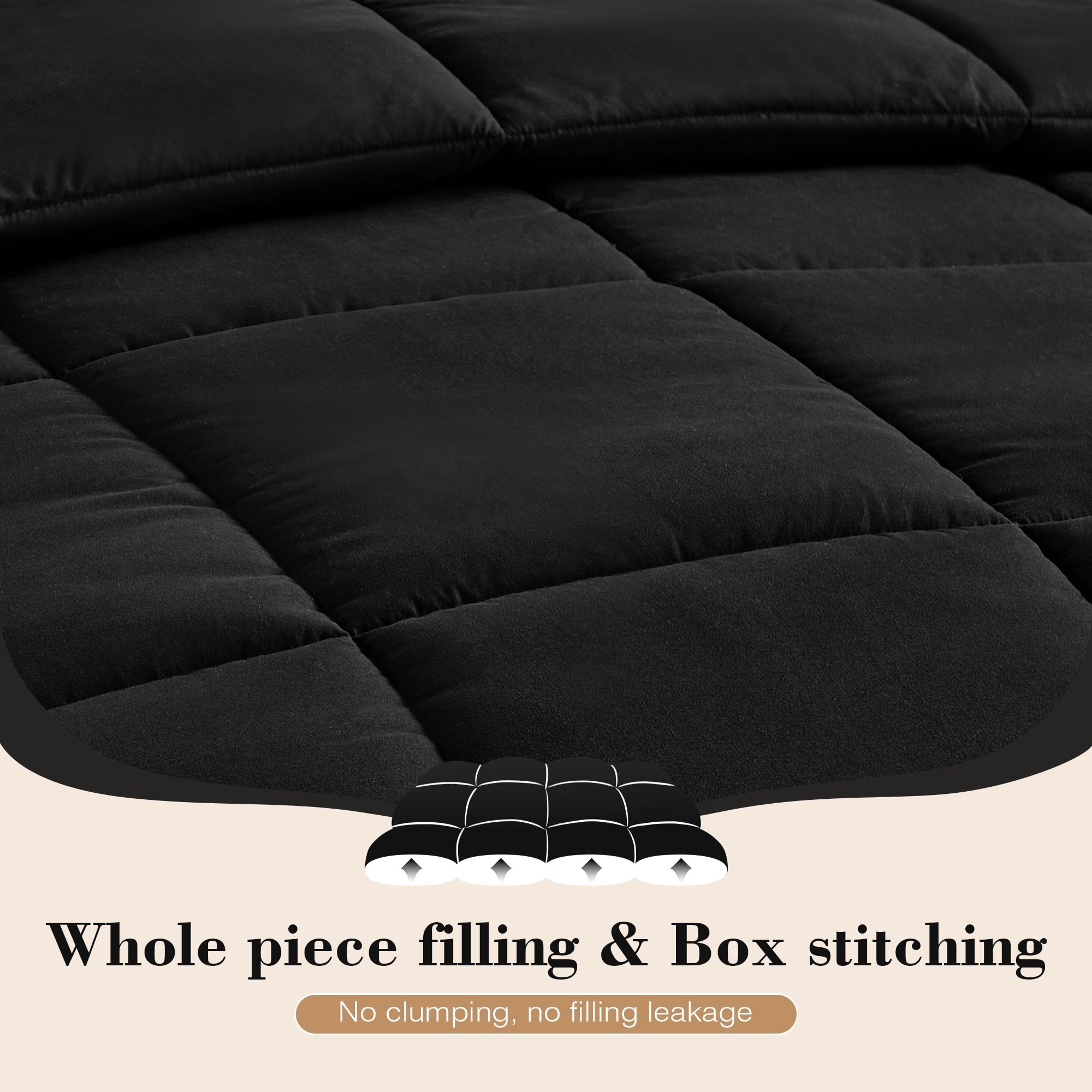 Heavyweight Warmth Queen Size Comforter Sets, 3 Piece Soft Quilted Bedding Sets, All-Season Down Alternative Comforter with 2 Pillow Sha... - Luxurious Quilted Duvet Cover Set Detail