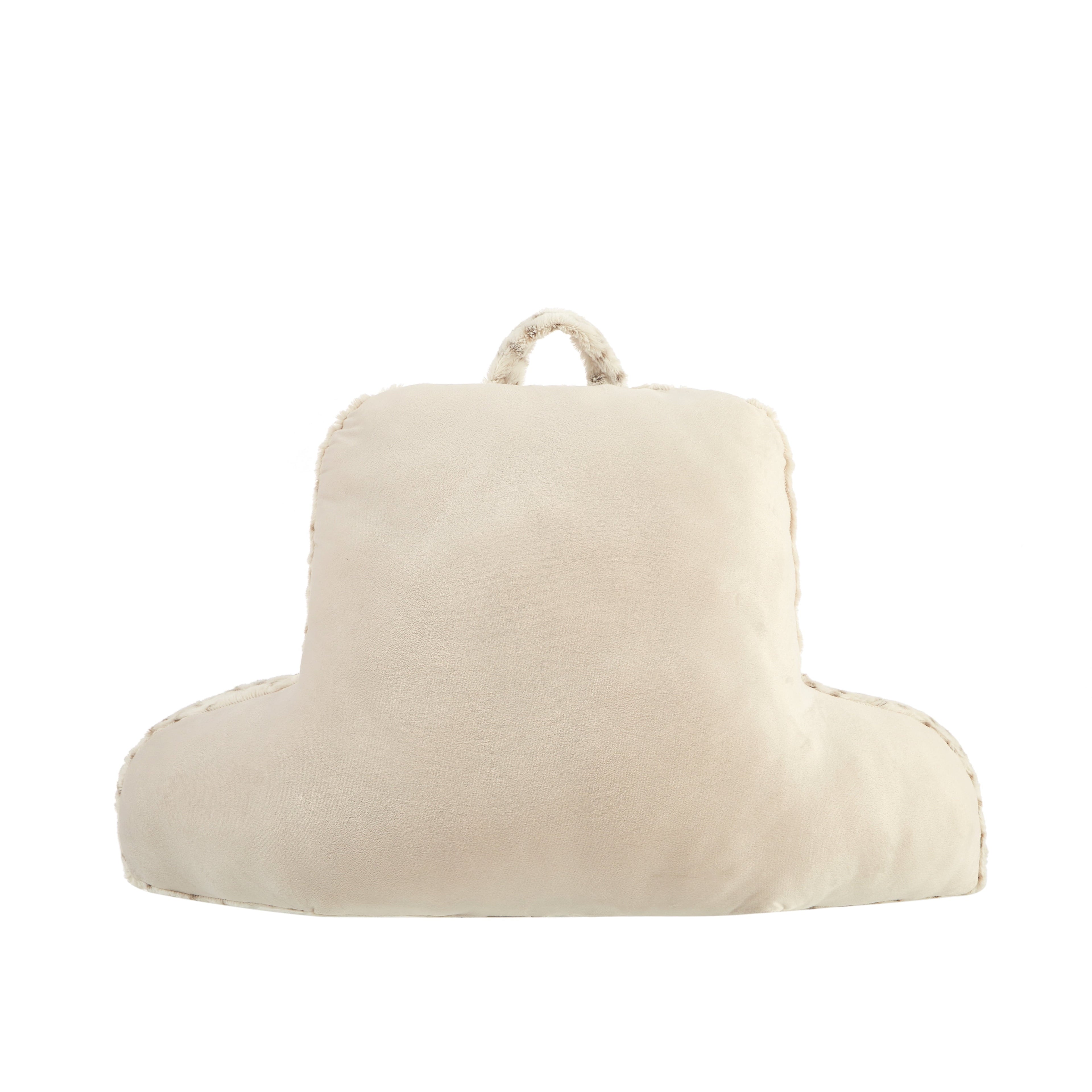 Ergonomic Memory Foam Faux Fur Backrest Pillow for Adults, 23"x 30" Snow Leopard - Ergonomic Memory Foam Pillow for Neck Pain Support Detail