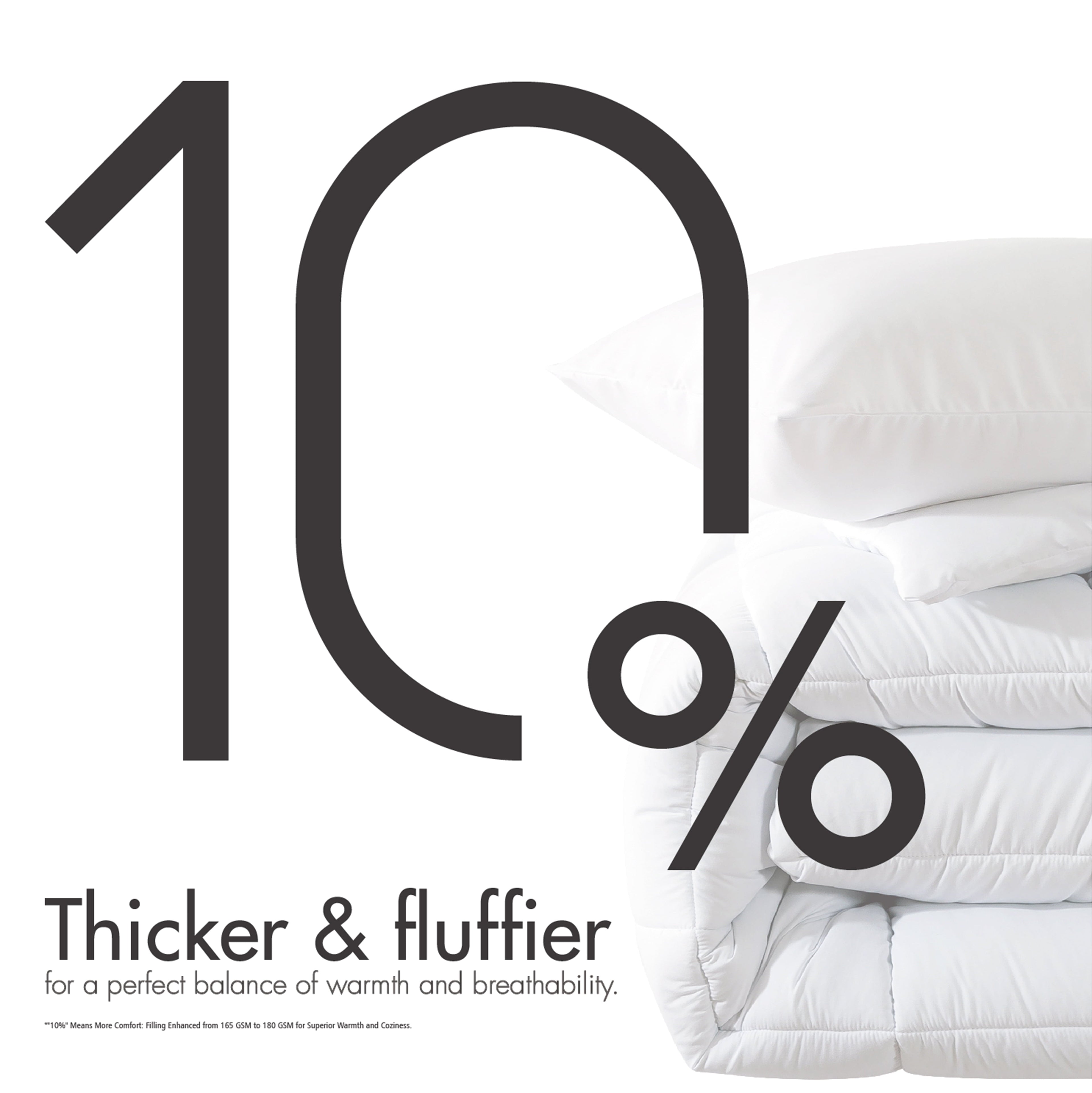 Hypoallergenic Cloud Queen Size 3-Piece All-Season Down Alternative Comforter Set Deep Black (Comforter and Pillowcase Bedding Set / bed i... - All-Season Down Alternative Comforter Insert Detail