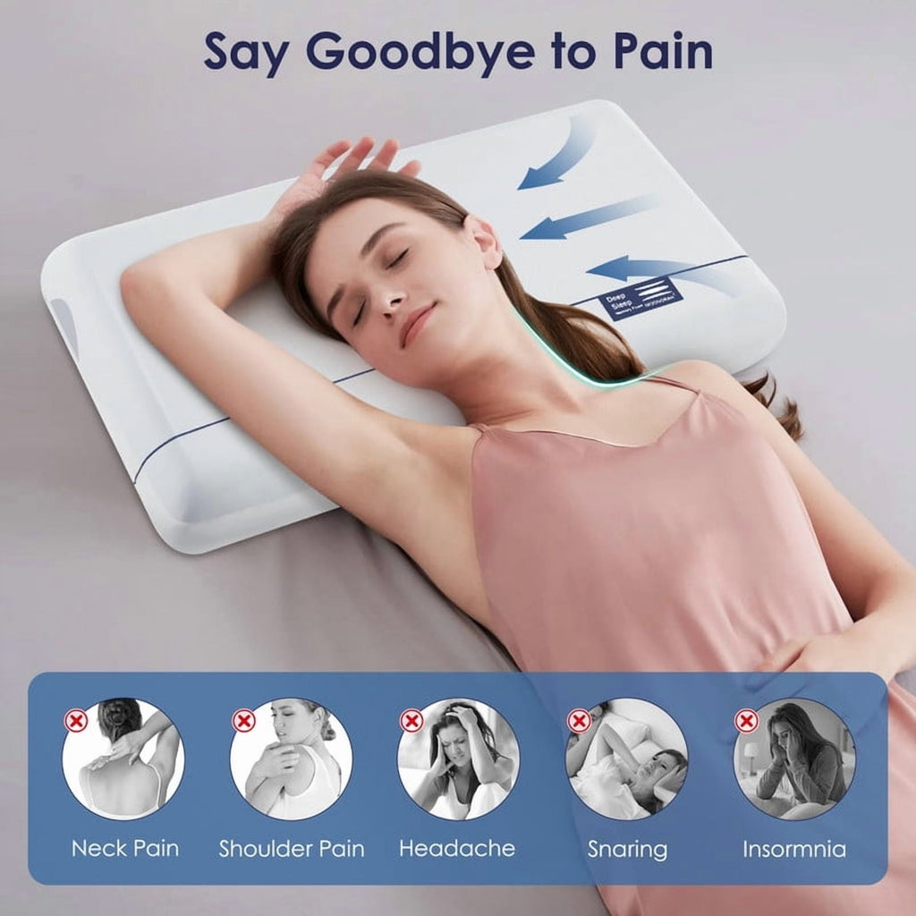 Ergonomic Memory Foam Cooling Memory Foam Bed Pillow for Neck Pain Relief, Two-Sided Cooling Pillow for Back, Stomach and Side Sleepers, Tw... - Orthopedic Shredded Foam Bed Pillow Set Detail