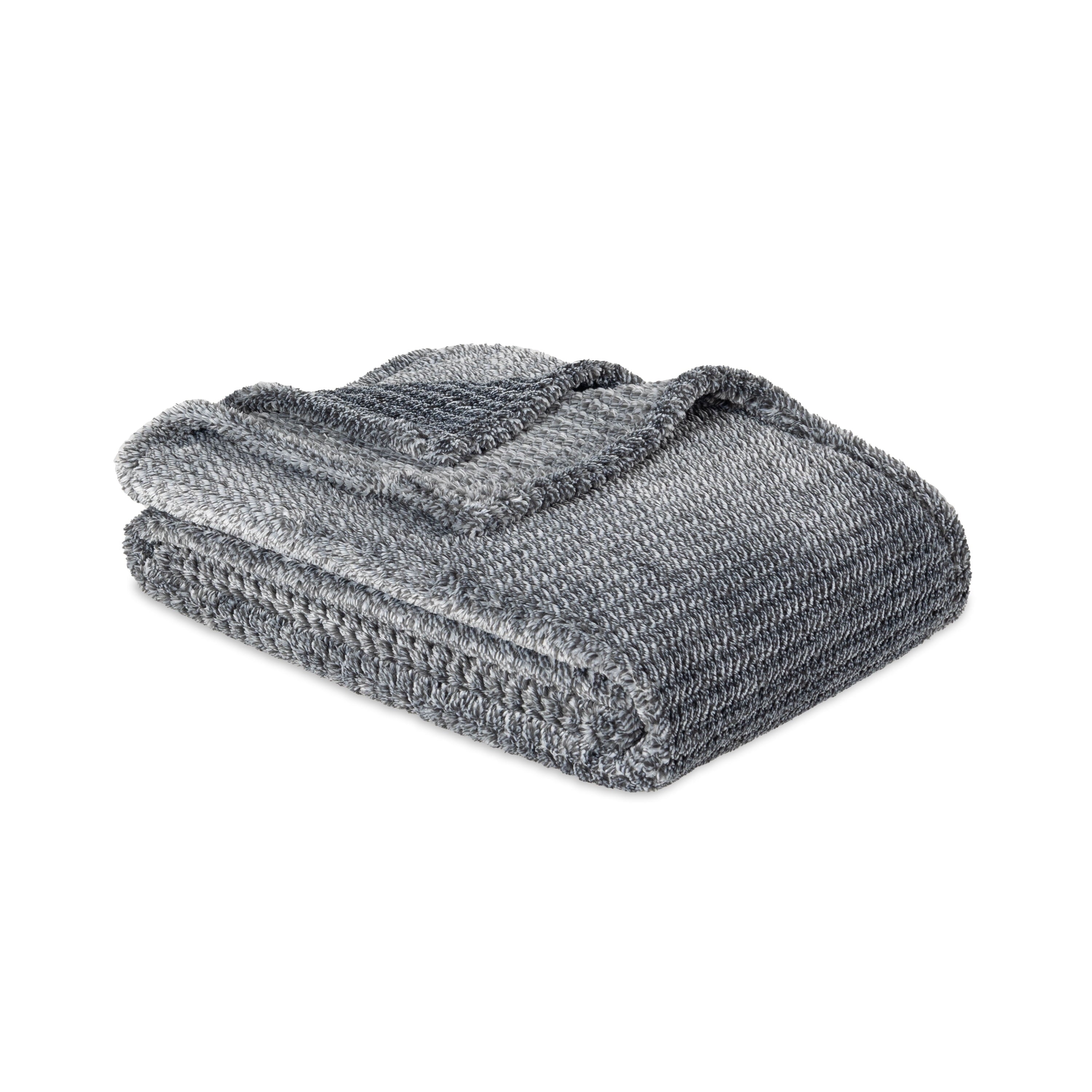 Decorative Knitted Plush Textured Heathered Soft Oversized Throw Blanket, Gray - Lightweight Plush Warm Blanket for All Seasons Detail