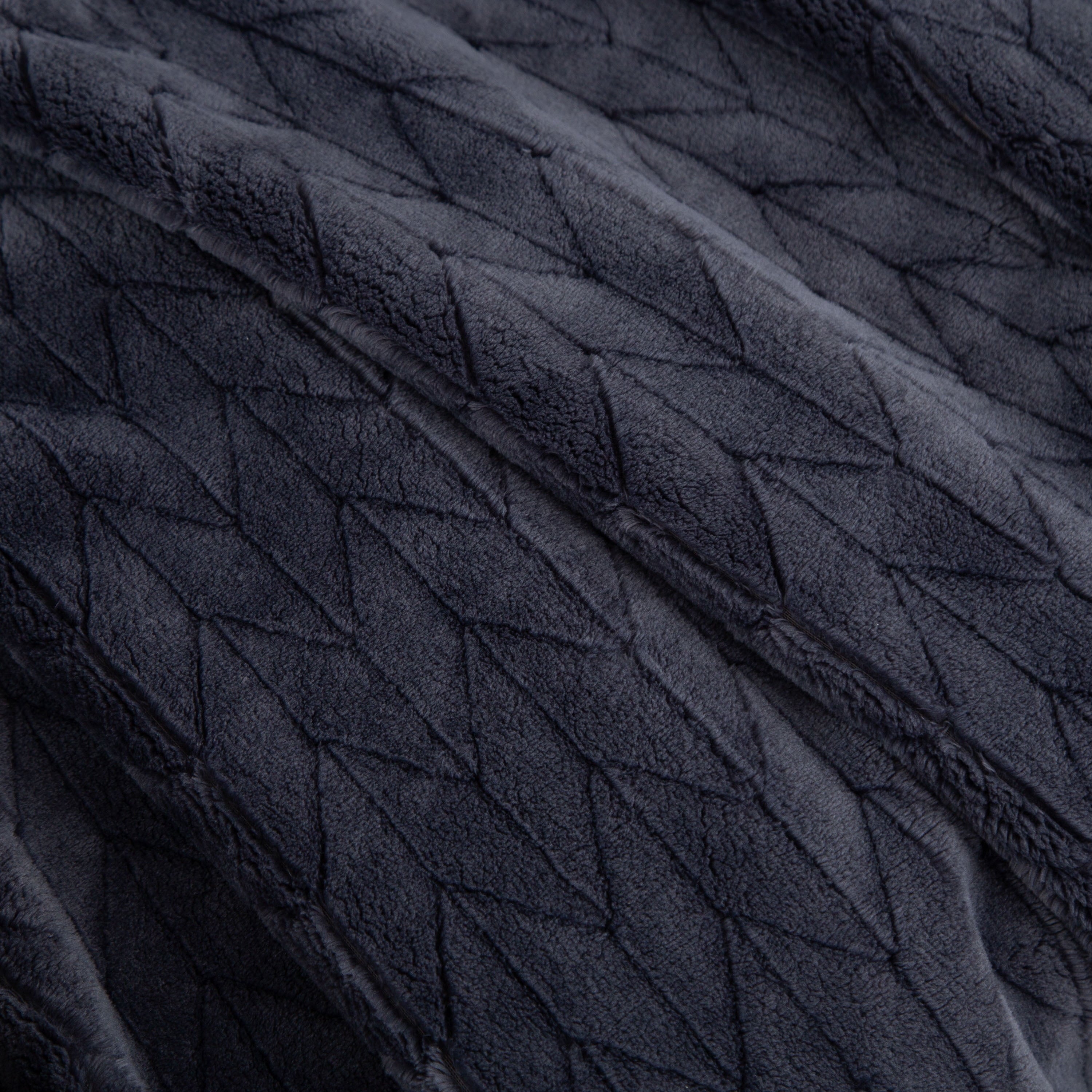 Super Soft Flannel Textured Velvet Plush Soft Fleece Throw Blanket, Oversized, Greystone - Cozy Fleece Throw Blanket for Couch & Bed Detail