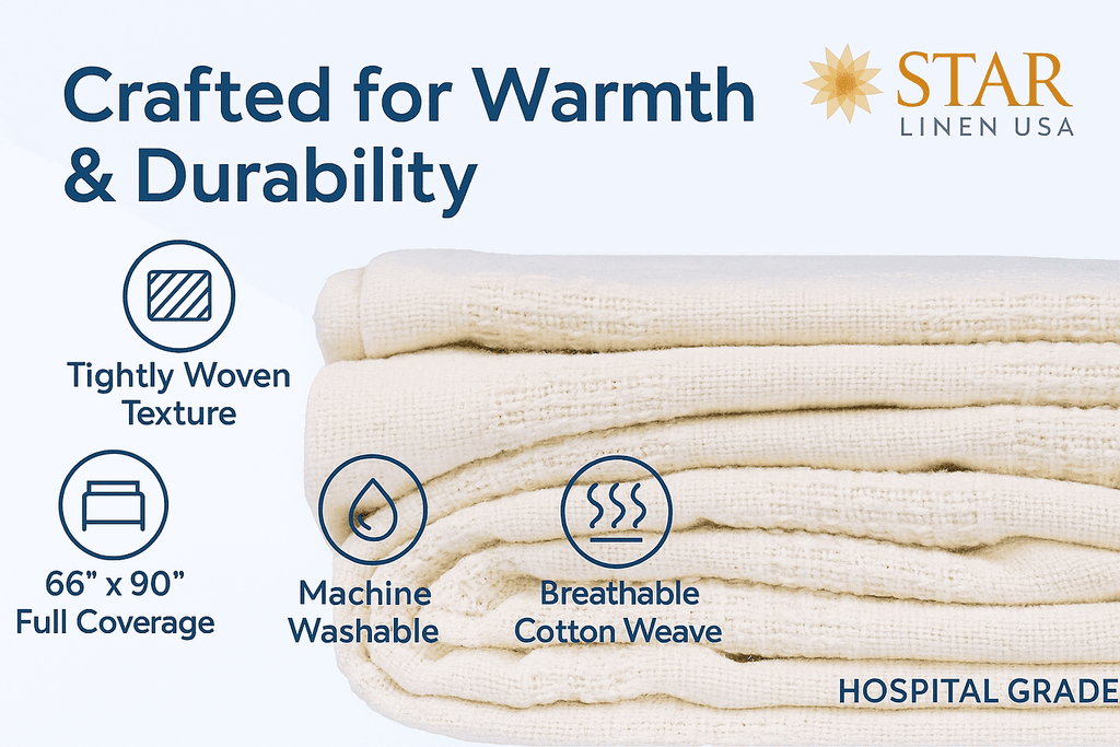 Decorative Knitted Hospital Thermal Blanket Throw Snag Free | 100% Cotton | Twin 66"x90" | White (1) - Luxury Knitted Decorative Throw Blanket with Fringes Detail