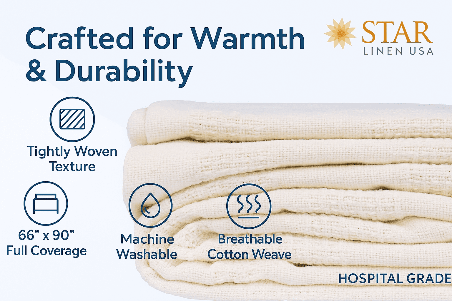 Decorative Knitted Hospital Thermal Blanket Throw Snag Free | 100% Cotton | Twin 66"x90" | White (1) - Luxury Knitted Decorative Throw Blanket with Fringes Detail
