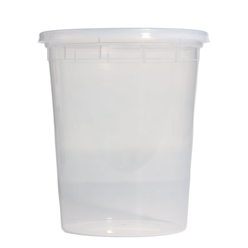 Whimsical Doughnut 40 Piece 32oz Plastic Deli Container, Ideal Use for Meal Prep and Batch Cooking - Deliciously Soft Cupcake Sensory Glob Detail