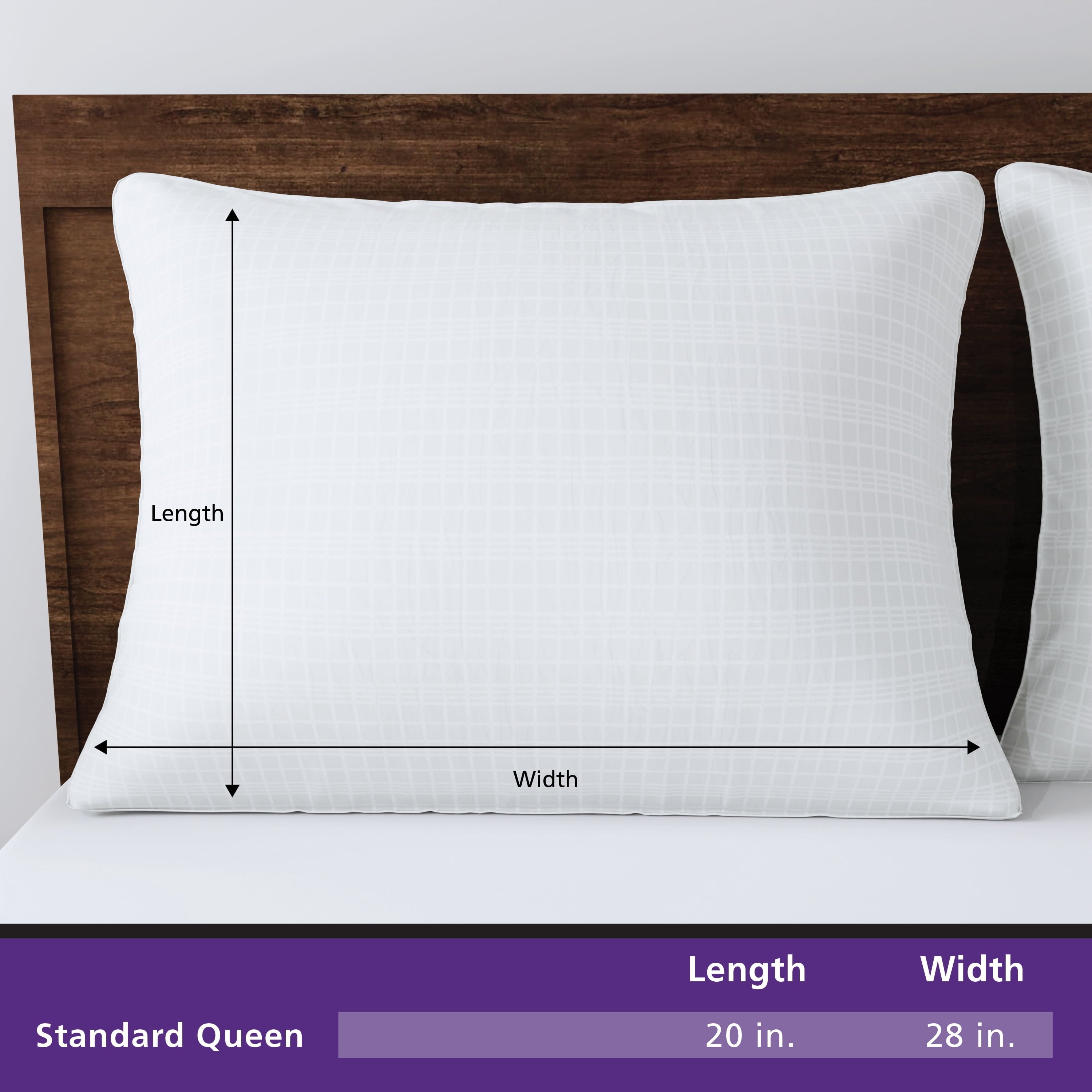 Orthopedic Support Comfort Complete Bed Pillow, Standard/Queen, White- All Positions Antimicrobial - Decorative Throw Pillow Cushion for Sofa & Bed Detail