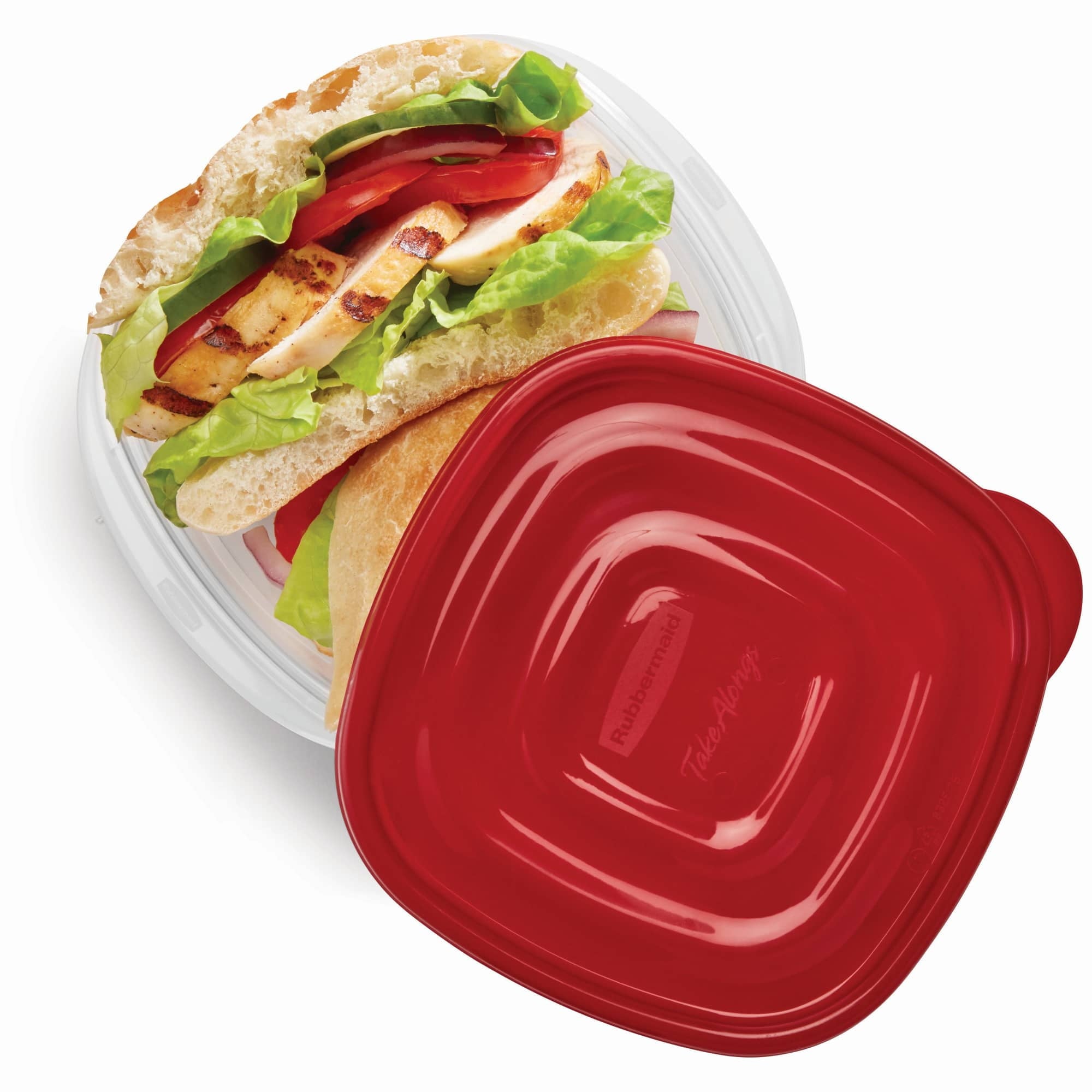 Fun Food Fidget 2.9-Cup Square Food Storage Containers, Ruby Red, 4 Pack - Squishy Dohnut Sweet Treat Shaped Stress Toy Detail