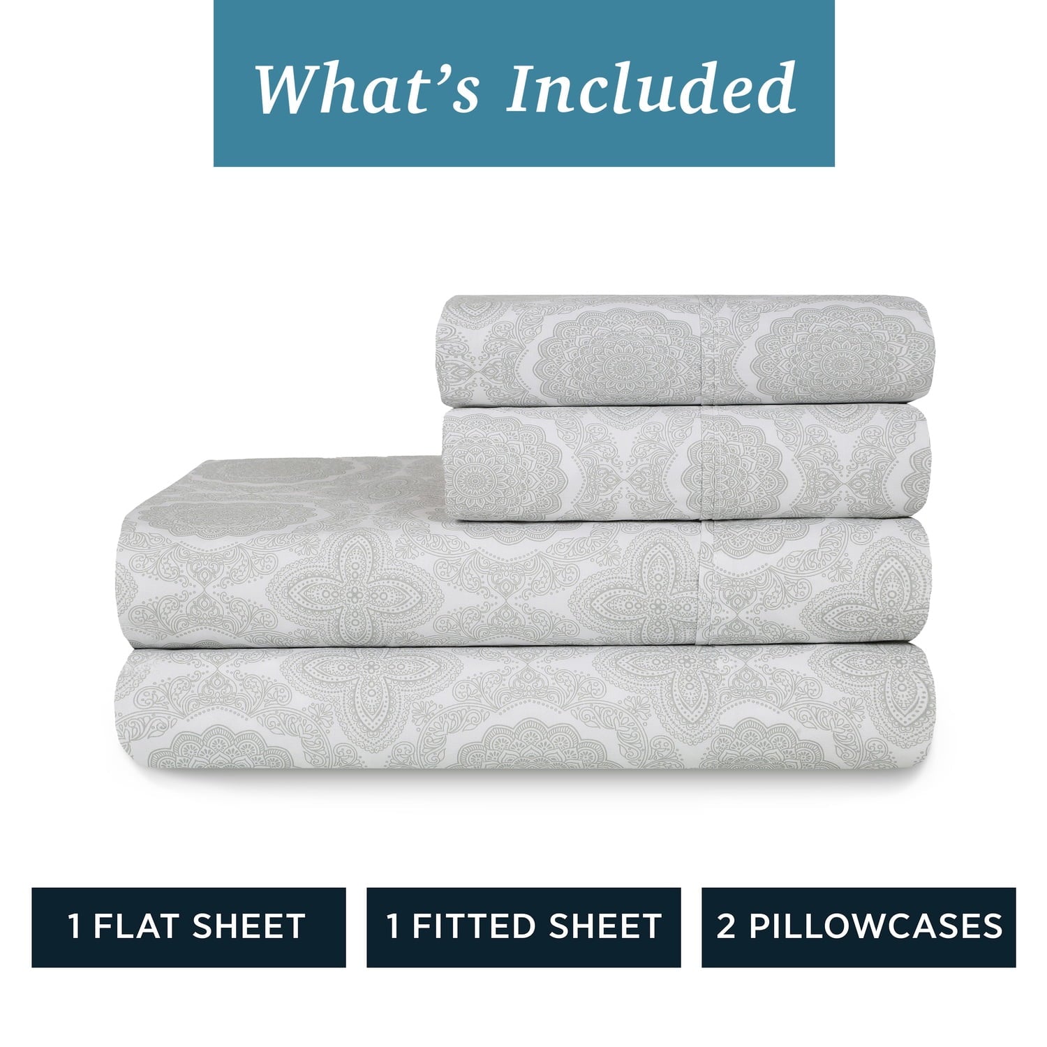Breathable Luxury 100% Cotton Queen Sheets Set, 4 Piece Bed Sheets Set with HeiQ Fresh, Percale Weave, Hotel Luxury, Ultra Soft Sheets ... - Premium Ultra-Soft Pillowcase Pair for Sleeping Detail