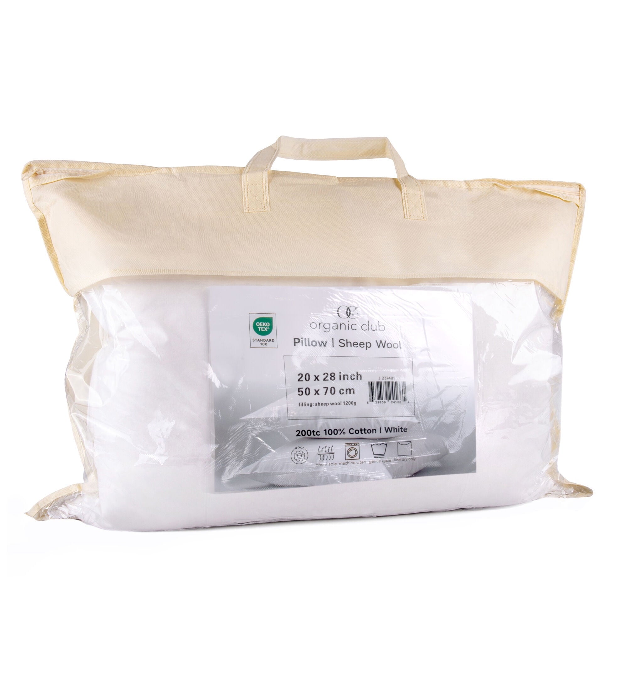 Hotel Collection Queen Size Camel Wool-Filled Pillow 20x28" (50x70 cm) Bed Pillow for Sleeping Washable Cotton Pillow for Bed, 1 Count... - Ergonomic Memory Foam Pillow for Neck Pain Support Detail
