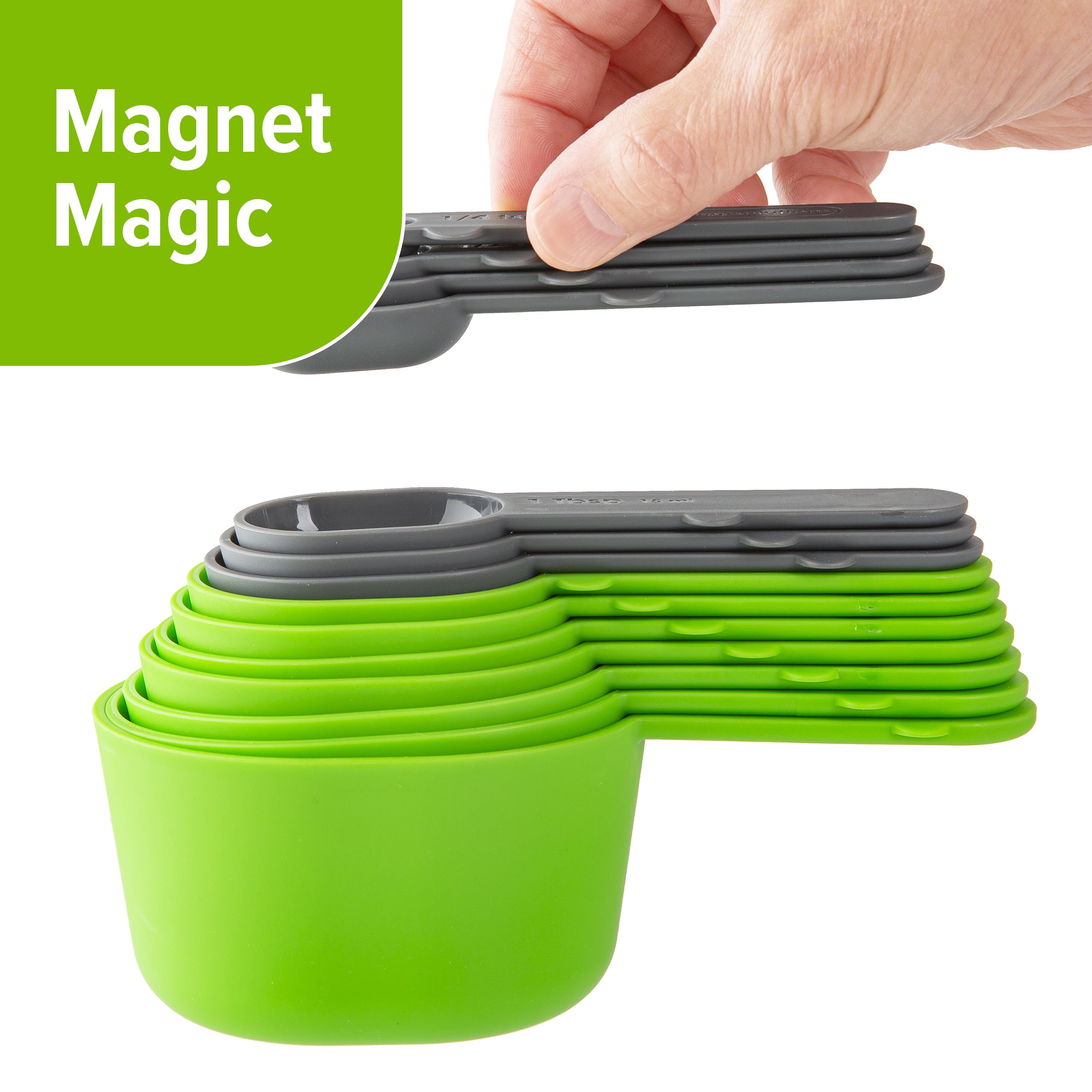 Multi-Functional 15 Piece Magnetic Measuring Set - Kitchen Gadget Tool for Quick Food Prep Detail