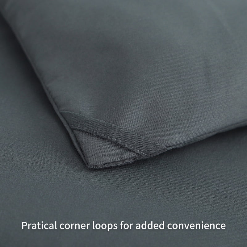 Fluffy Down Alternative 7 Pieces Comforter Set with Sheets - Bed in a Bag with Comforter and All Season Sheets, Pillowcases,Dark Gray,Queen - Cloud-Like Soft Lightweight Bed Comforter Detail