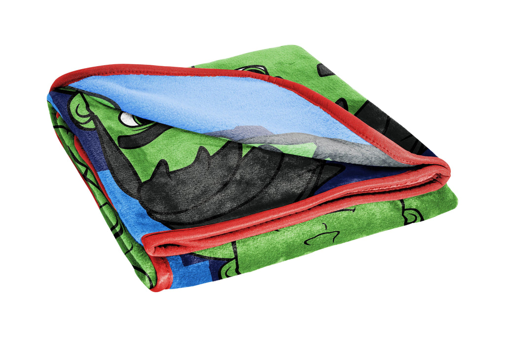 Reversible Sherpa Spidey & His Amazing Friends Kids Throw, 46 x 60, Microfiber, Blue, Marvel - Cozy Fleece Throw Blanket for Couch & Bed Detail