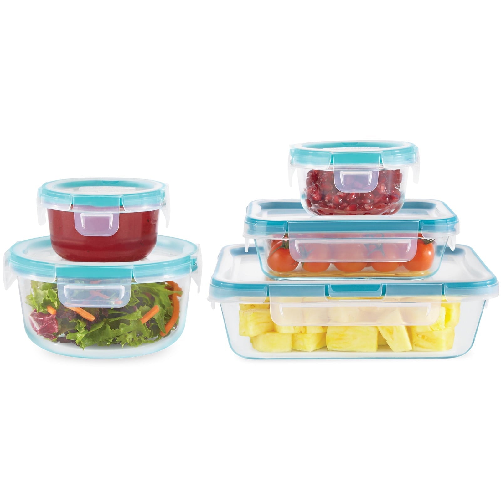 Playful Geometric Glass Storage Set, 10 Piece - Fun Food Fidget Cookie Squishable Toy Detail