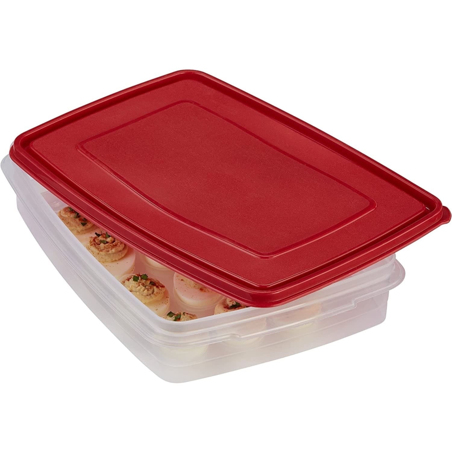 Fun Food Fidget Egg Keeper Food Storage Container, Clear/Red, 1 Count - Playful Star & Heart Shaped Geometric NeeDoh Detail