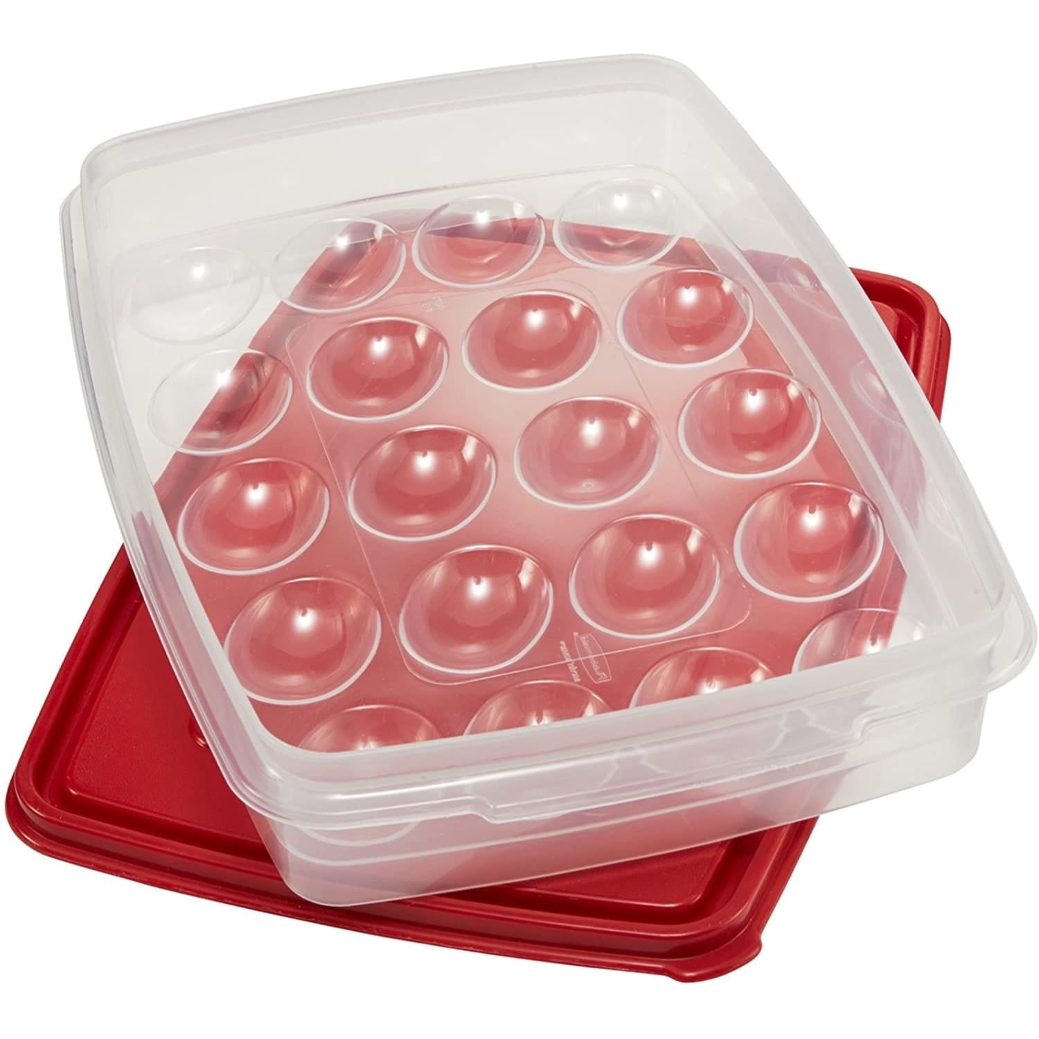 Fun Food Fidget Egg Keeper Food Storage Container, Clear/Red, 1 Count - Playful Star & Heart Shaped Geometric NeeDoh Detail