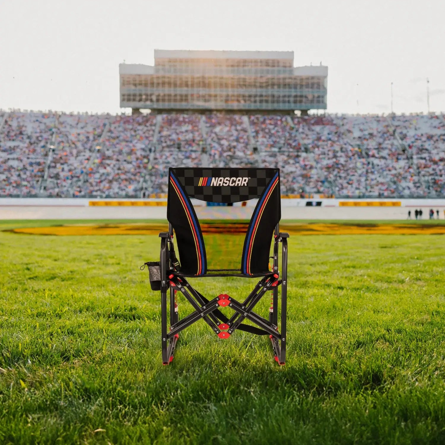Luxury Camp Adjustable Rocker - NASCAR - Choice 899 - Patented Spring-Action Rocking Chair for Camping Detail