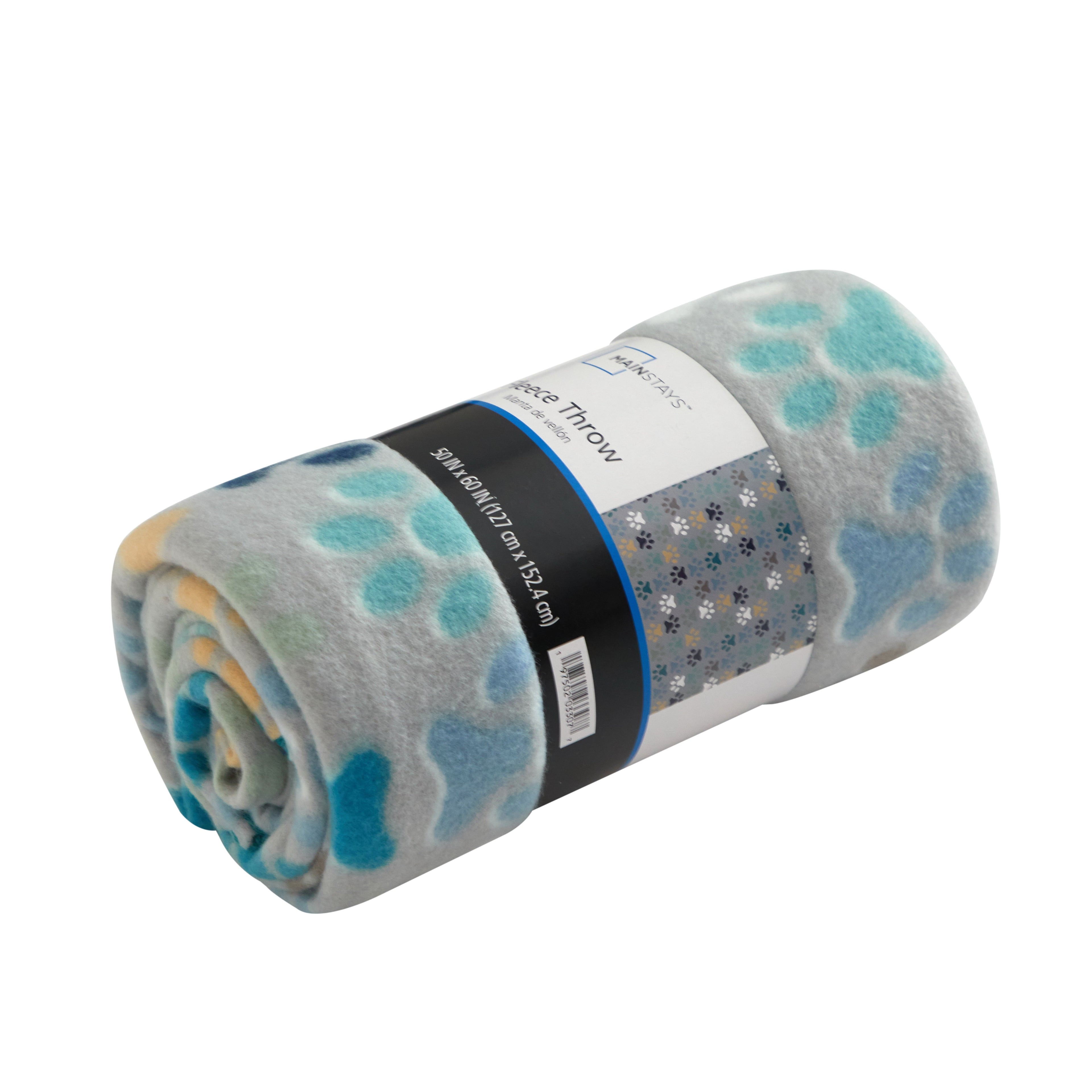 Cozy Fleece Cozy Fleece Throw Blanket, Gray Paw 50" x 60", All Ages - Lightweight Plush Warm Blanket for All Seasons Detail
