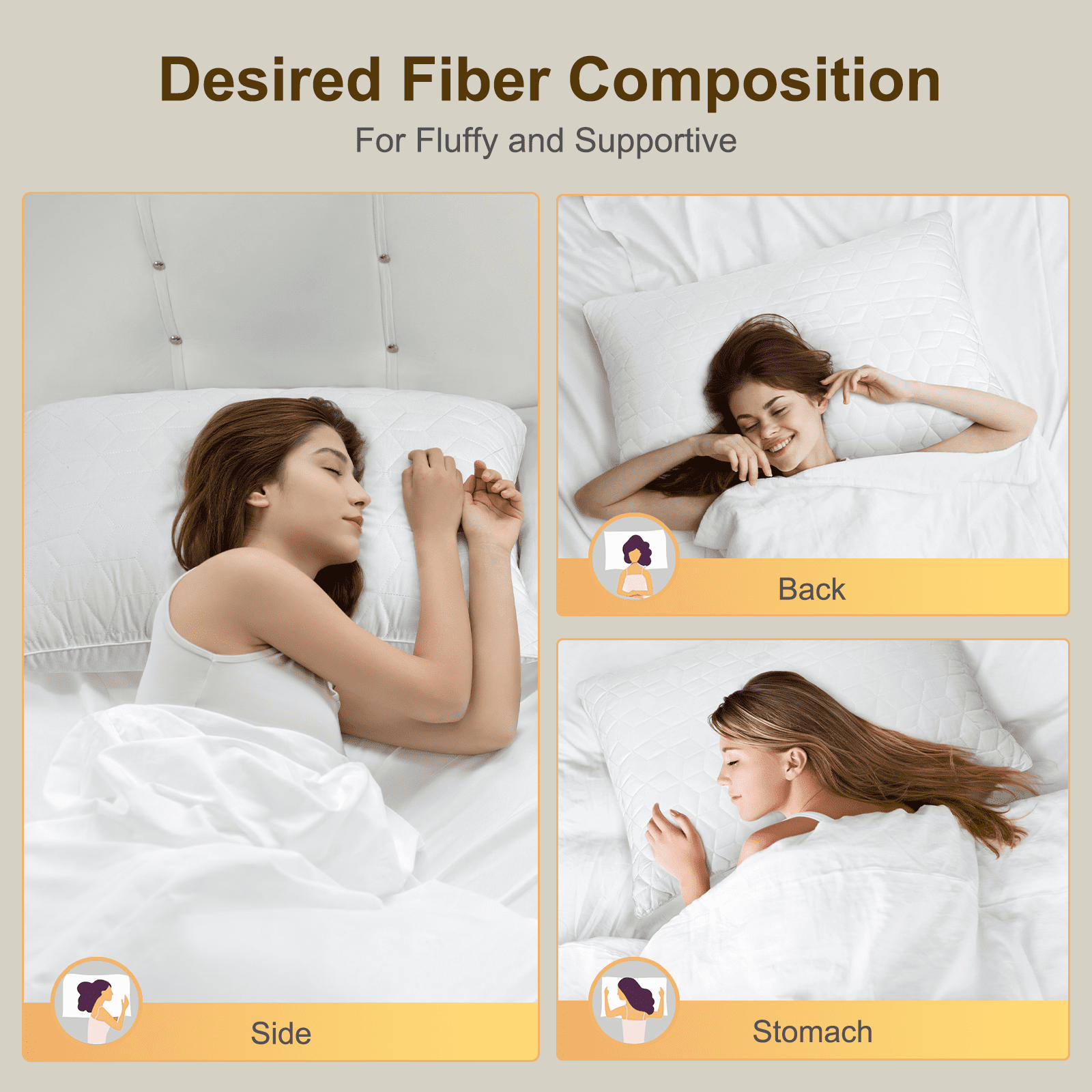 Orthopedic Support Bed Pillows Queen Size Set of 2, Hotel Gusseted Pillows for Sleeping, Alternative to Down Pillows, Soft Supportive & ... - Ergonomic Memory Foam Pillow for Neck Pain Support Detail