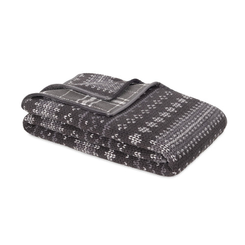 Decorative Knitted Berkshire Life Reversible Printed Hampshire Soft Throw Blanket, Glacier Fair Isle - Cozy Fleece Throw Blanket for Couch & Bed Detail