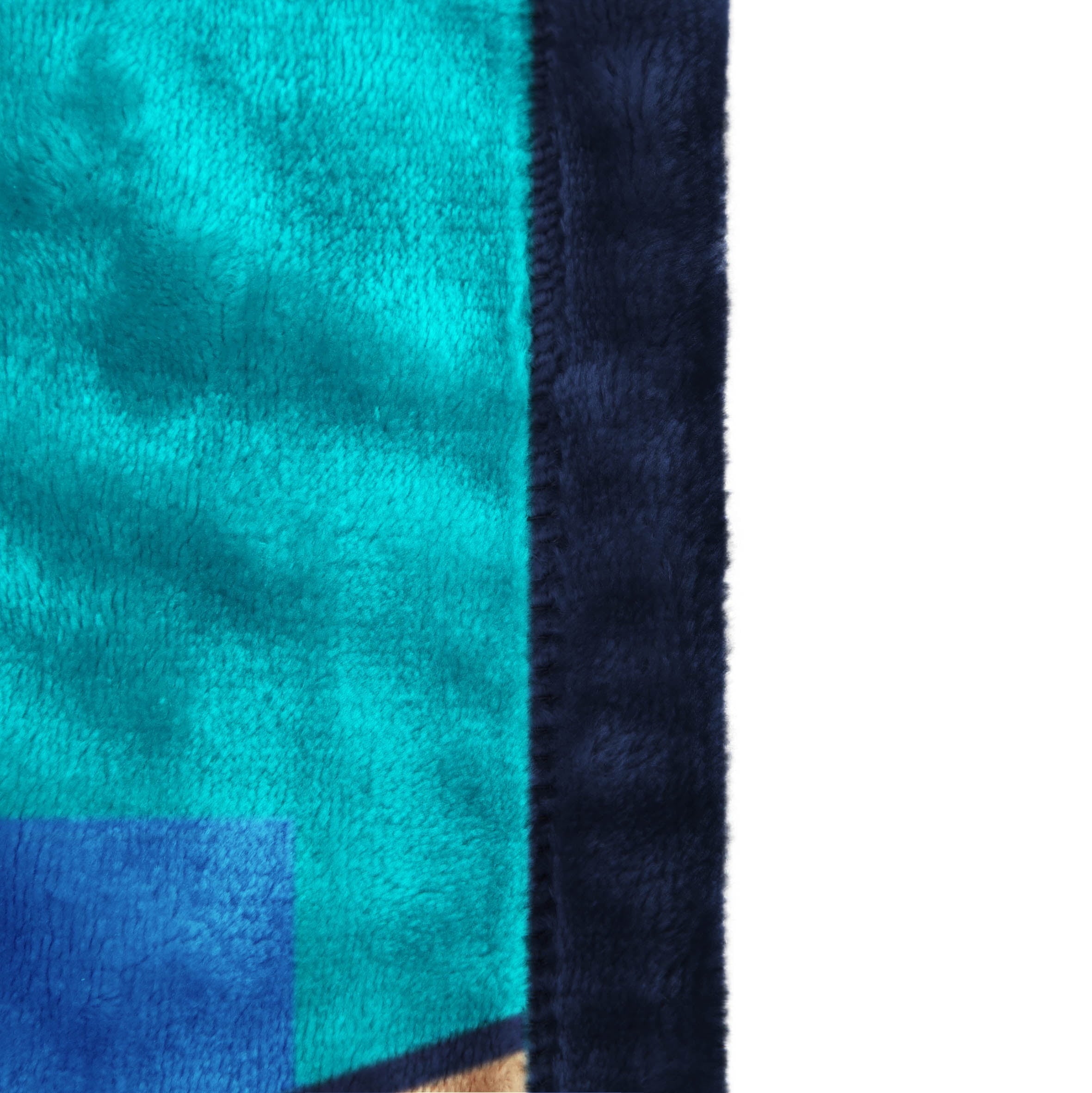 Decorative Knitted Minecraft Kids Twin/Full Blanket, 62 x 90, Microfiber, Green and Blue - Lightweight Plush Warm Blanket for All Seasons Detail