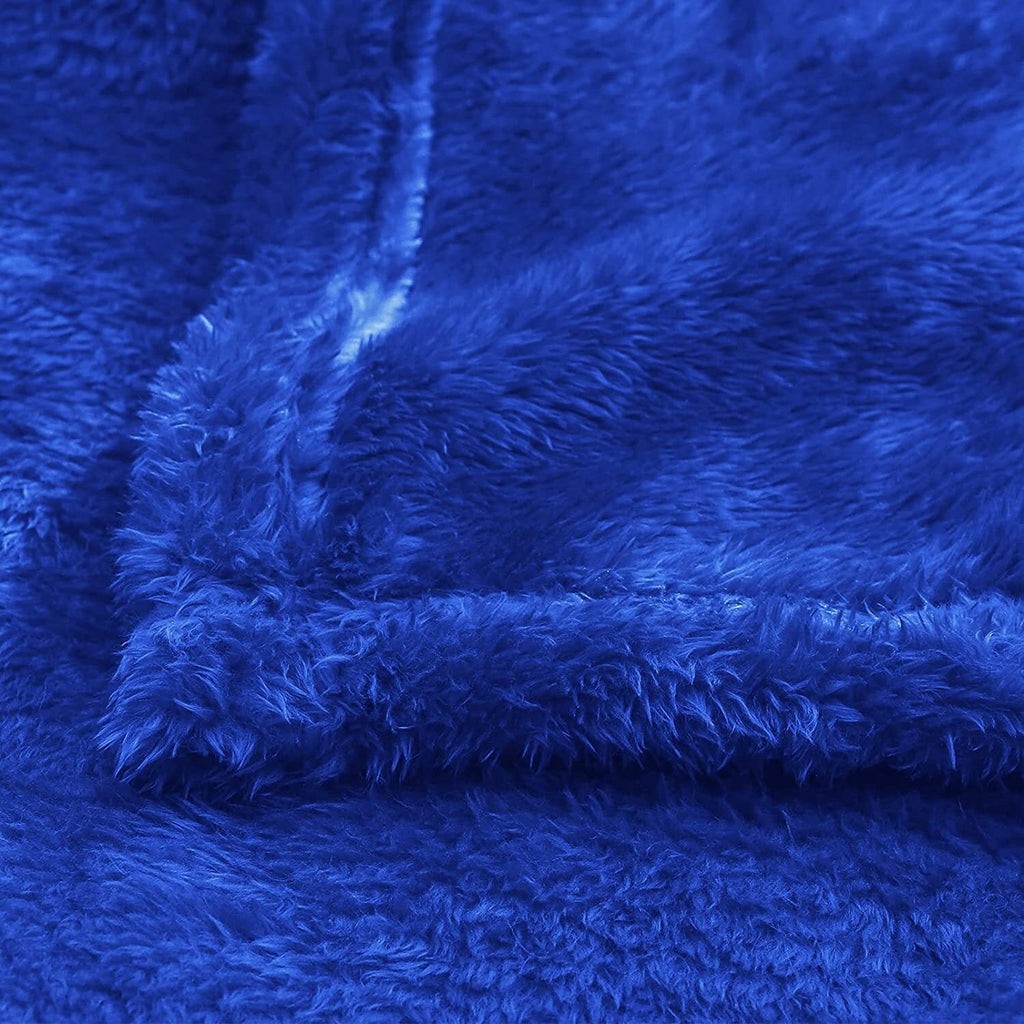 Lightweight Warm Plush Fuzzy Fleece Throw Blanket (40" x 50", Cobalt Blue)- Soft, Warm and Lightweight - Lightweight Plush Warm Blanket for All Seasons Detail