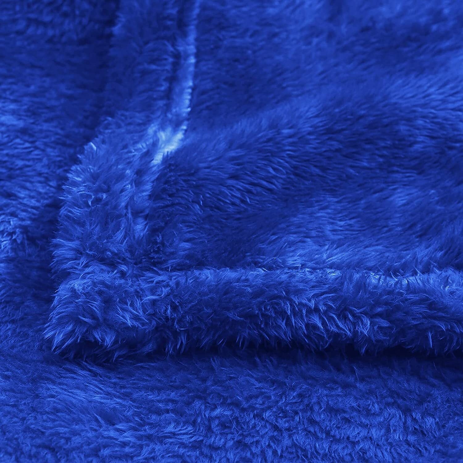 Lightweight Warm Plush Fuzzy Fleece Throw Blanket (40" x 50", Cobalt Blue)- Soft, Warm and Lightweight - Lightweight Plush Warm Blanket for All Seasons Detail