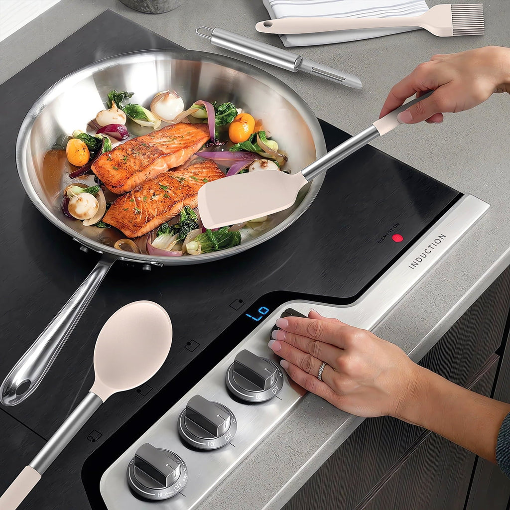 Professional Grade Silicone Cooking Utensils Set - Heat Resistant Silicone Kitchen Utensils for Cooking, Kitchen Utensil Spatula Set,BPA... - Professional Kitchen Tool for Culinary Enthusiasts Detail