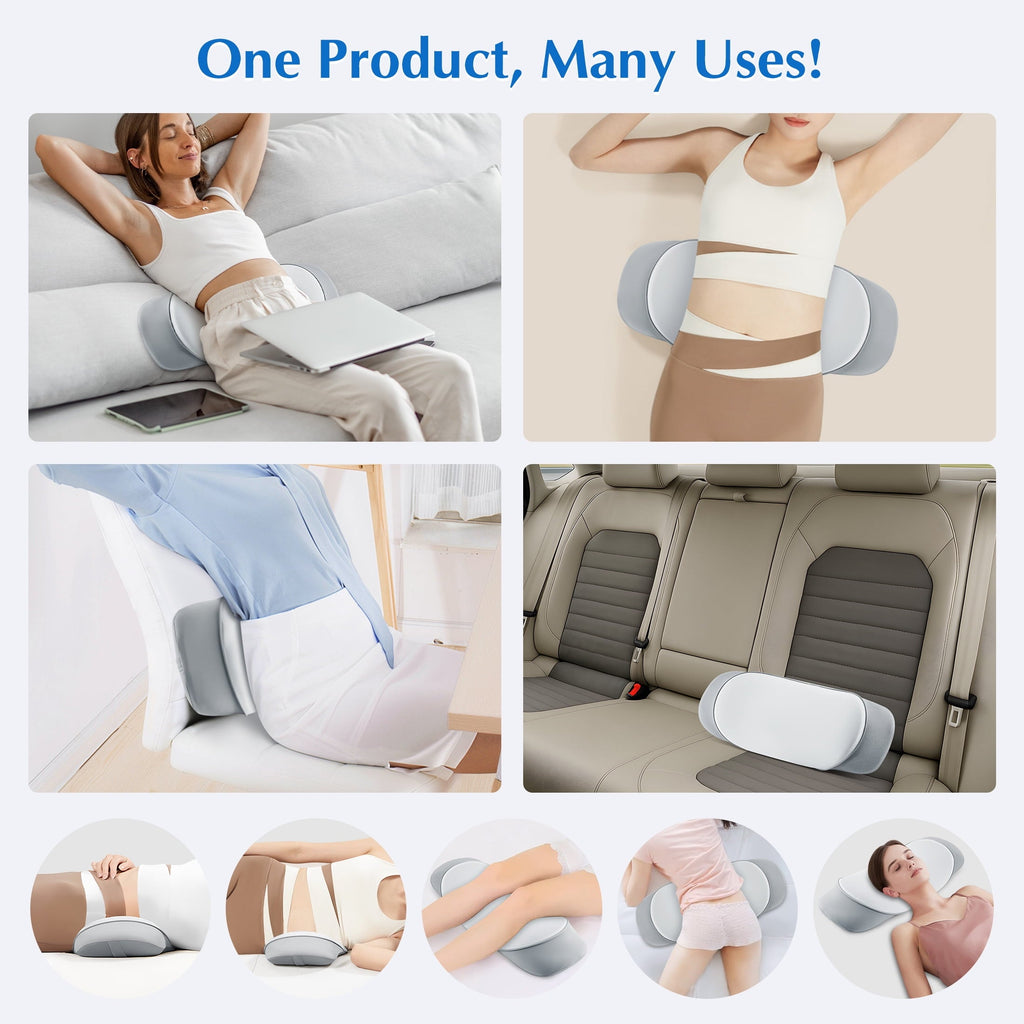 Orthopedic Support Lumbar Support Pillow for Bed Memory Foam Lower Back Pain Relief, Adjustable Waist Pillow for Sleeping & Side Sleeper... - Orthopedic Shredded Foam Bed Pillow Set Detail