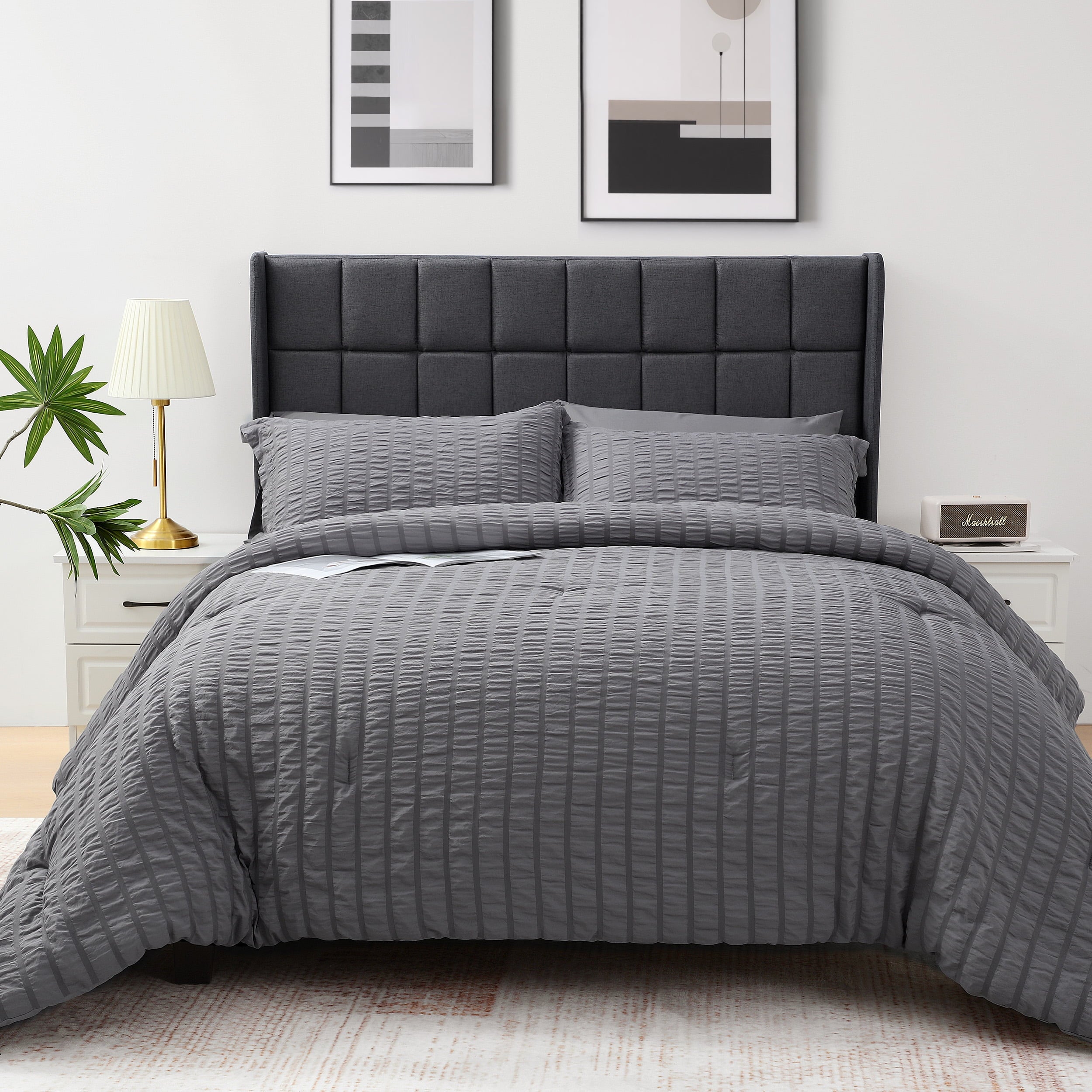 Hypoallergenic Cloud 7 Piece Queen Comforter Set, Bed in a Bag with Sheets, Pillowcases & Shams, All Season Soft Bedding, Cozy and Lightwe... - Hypoallergenic Ultra-Fluffy Quilt for Winter Detail